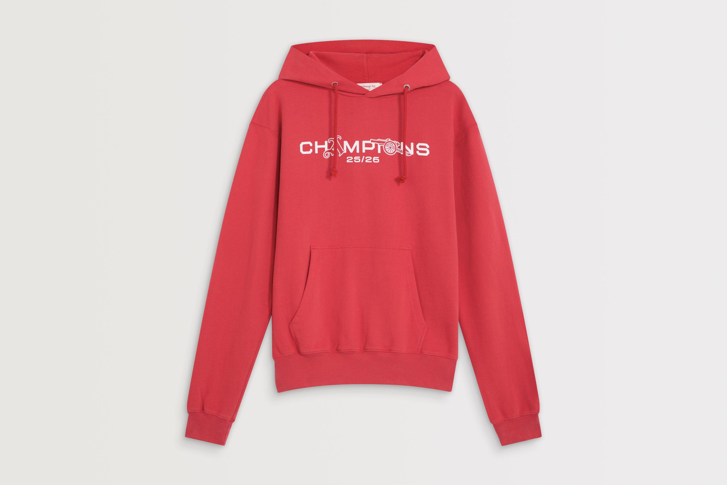 記念グッズ Arsenal Champions Squad 25/26 Red Hoodie Arsenal Champions Squad 25/26 Red Hoodie | Official Online Store