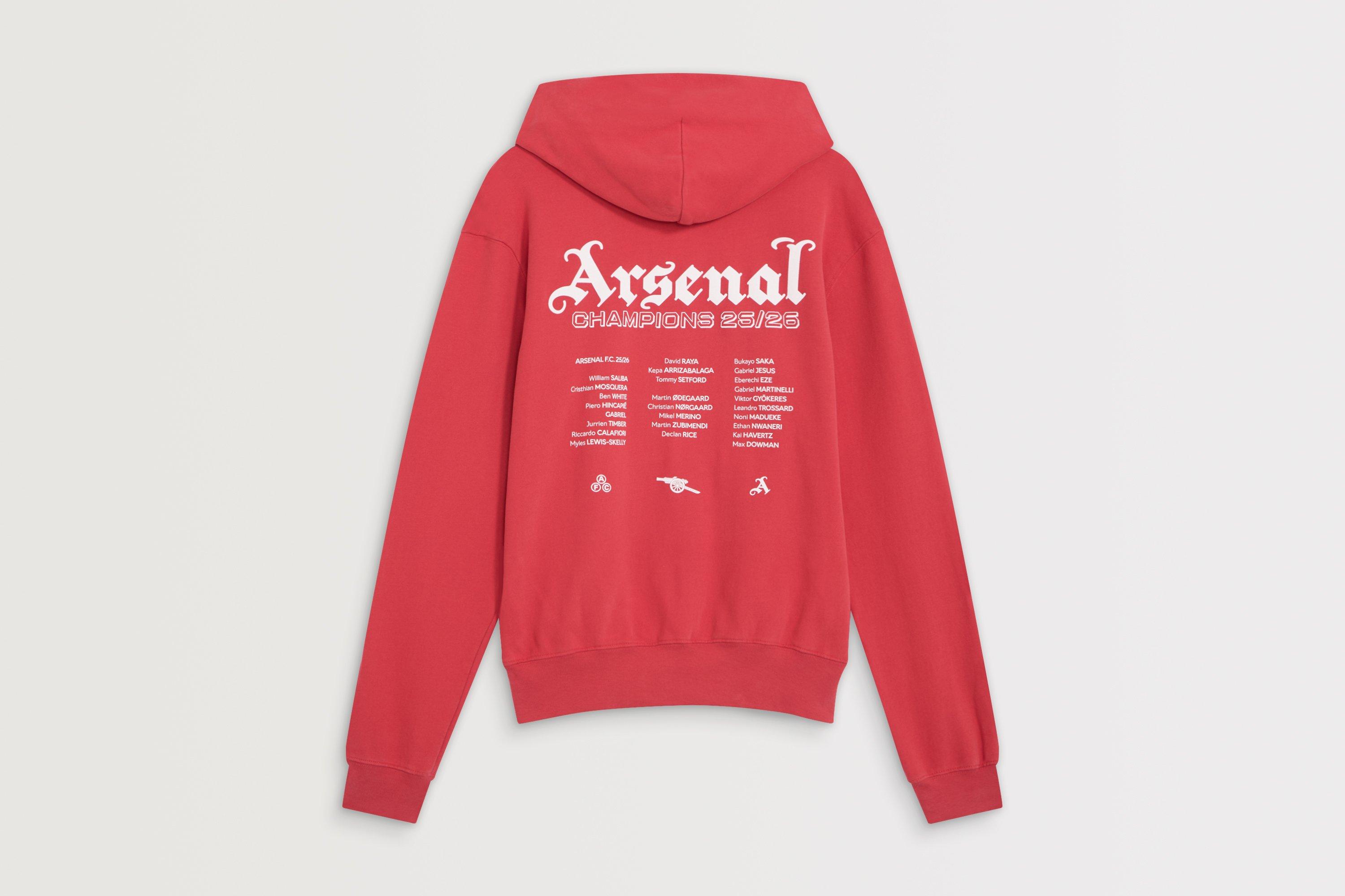 Arsenal Champions Squad 25/26 Red Hoodie | Official Online Store