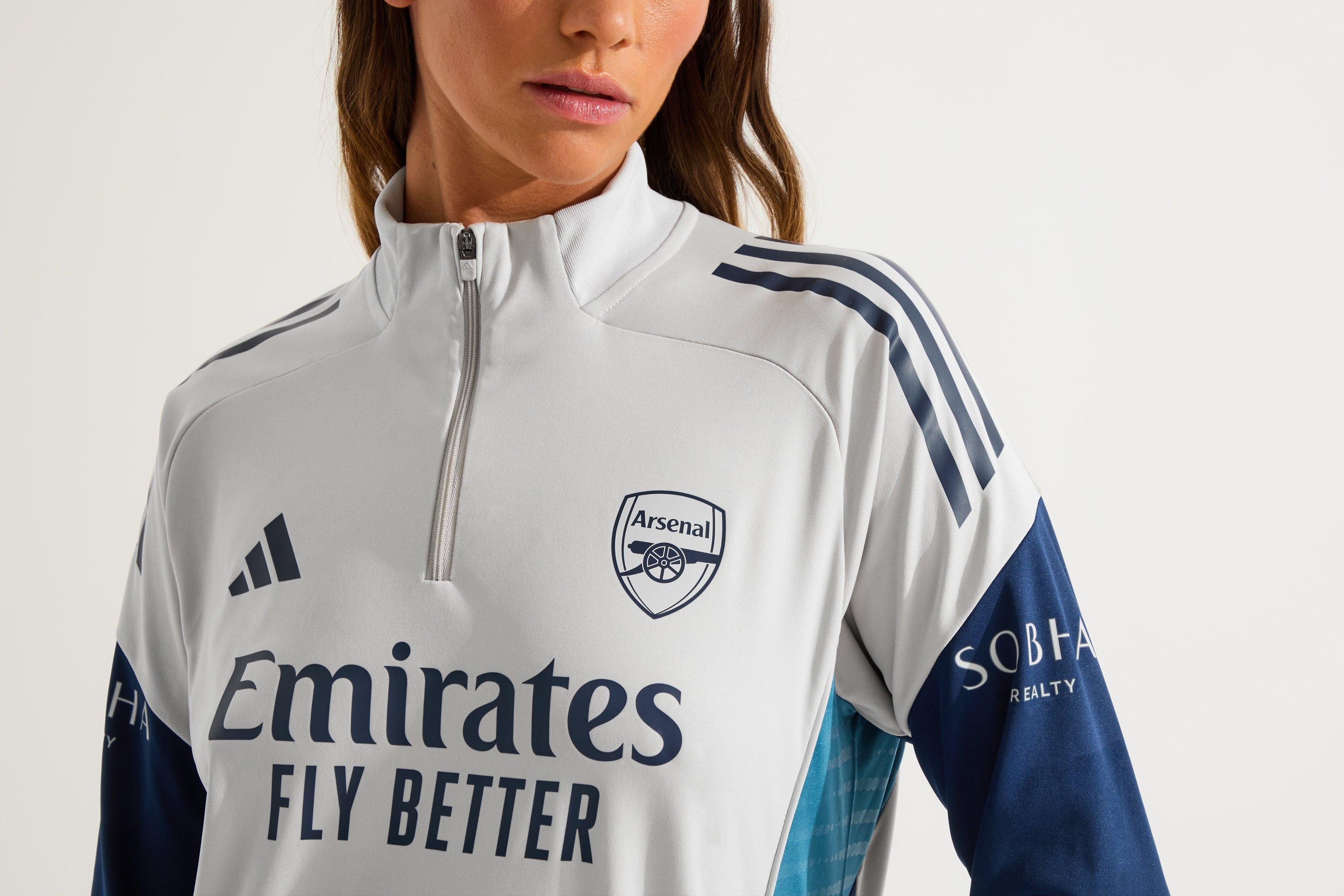 Arsenal adidas Womens 25/26 Grey 1/4 Zip Training Top | Official