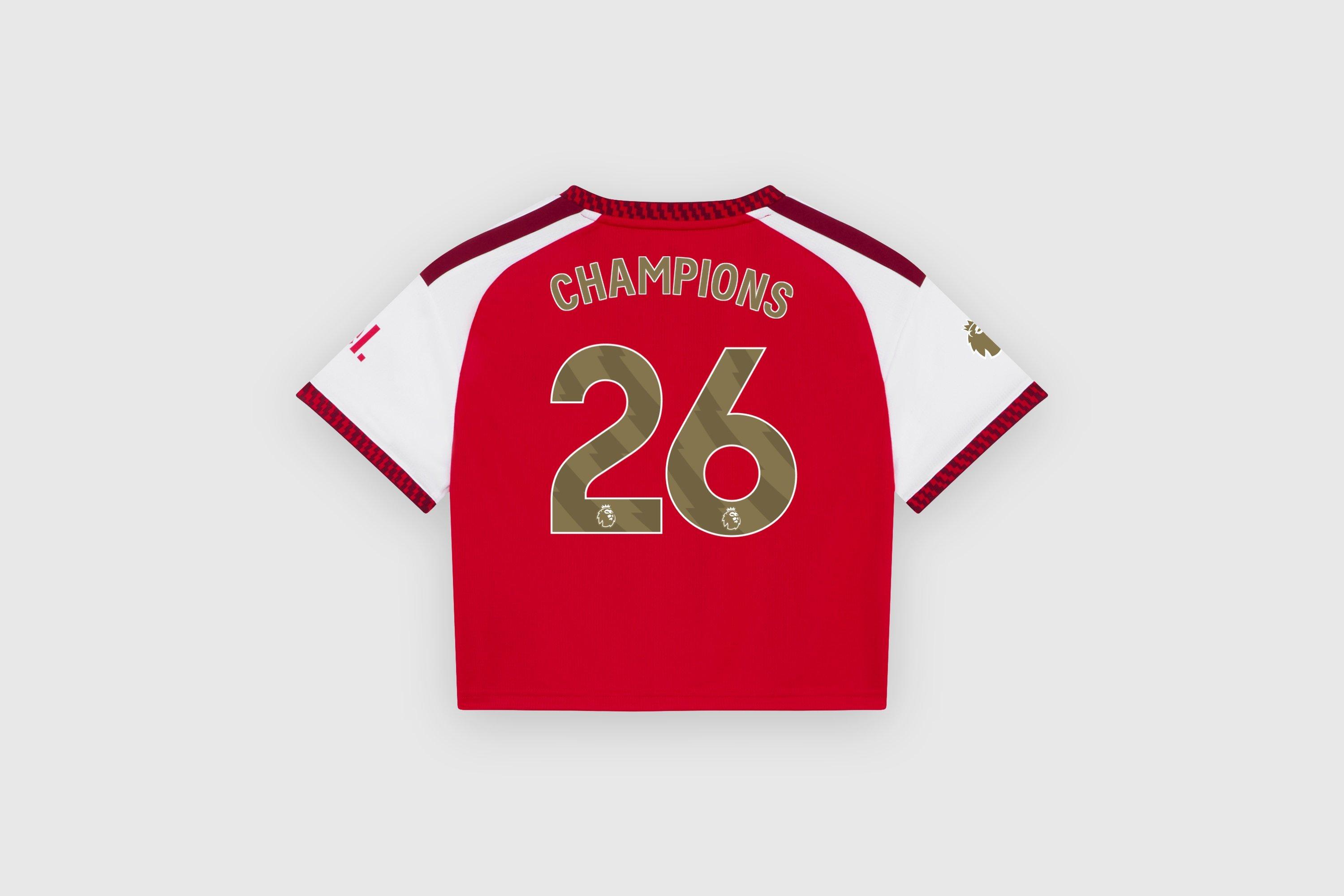 Arsenal adidas Womens Premier League Champions Crop Home Shirt