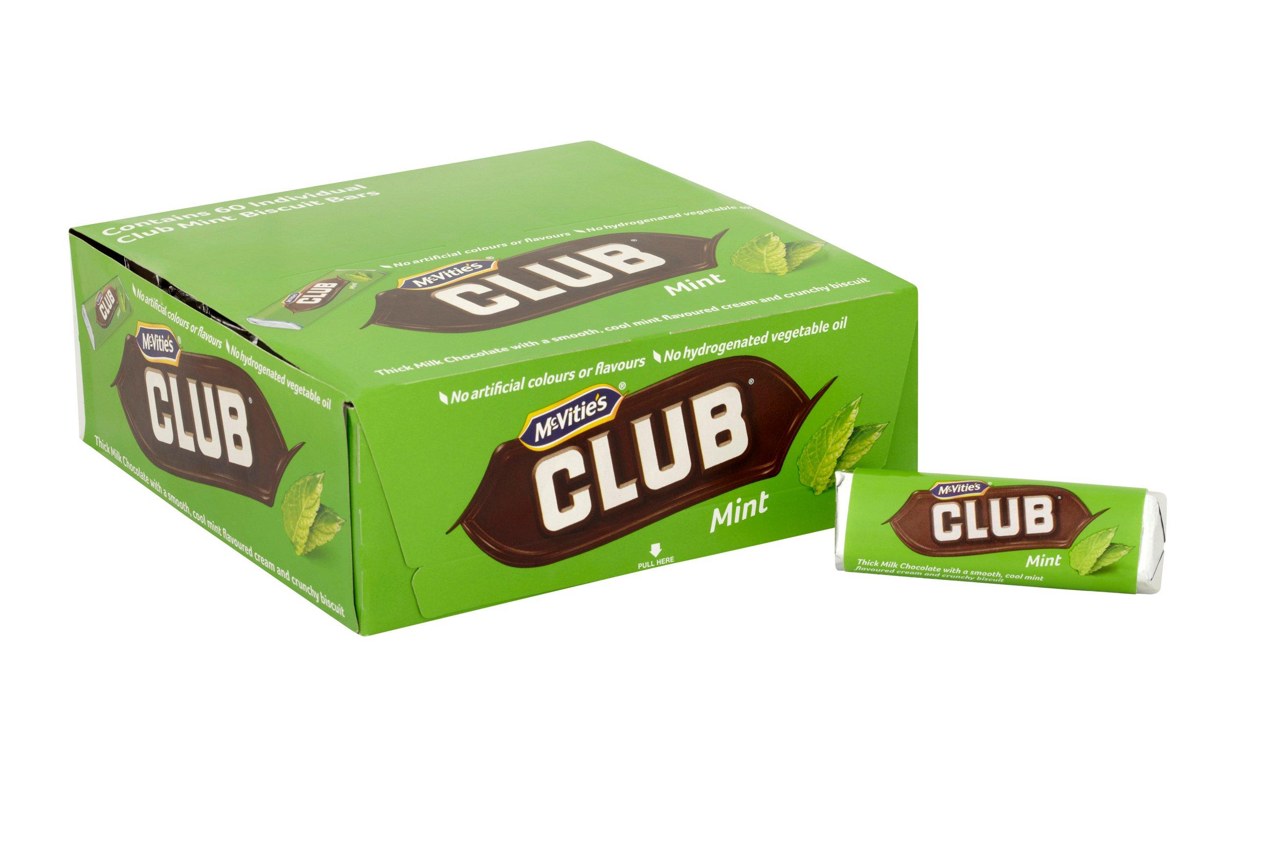 McVitie's Club Mint Biscuit Bars 60 pack, 60 x 22g