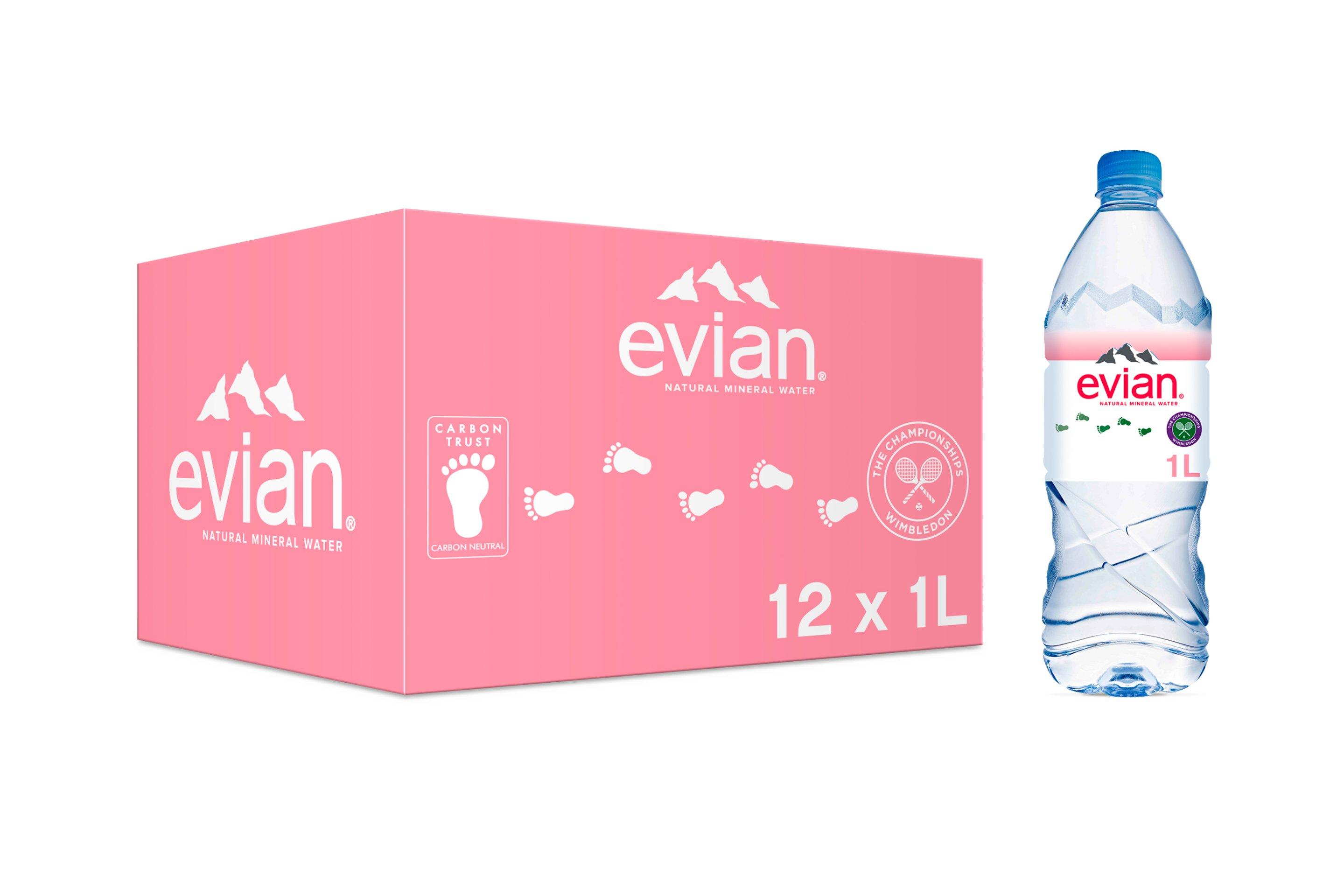 evian Natural Bottled Mineral Still Water 1L