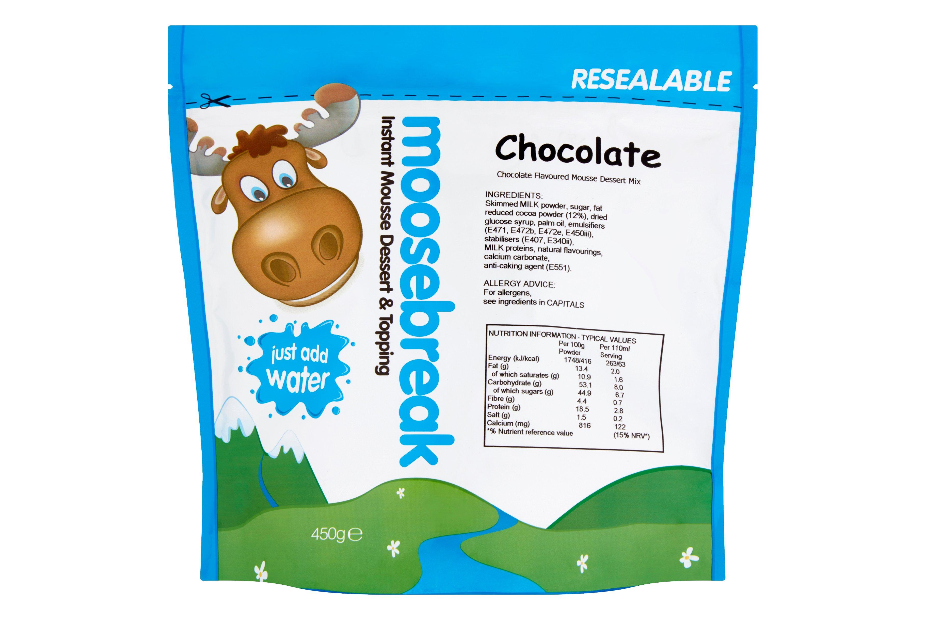 Moosebreak Instant Mousse Dessert & Topping Chocolate 450g