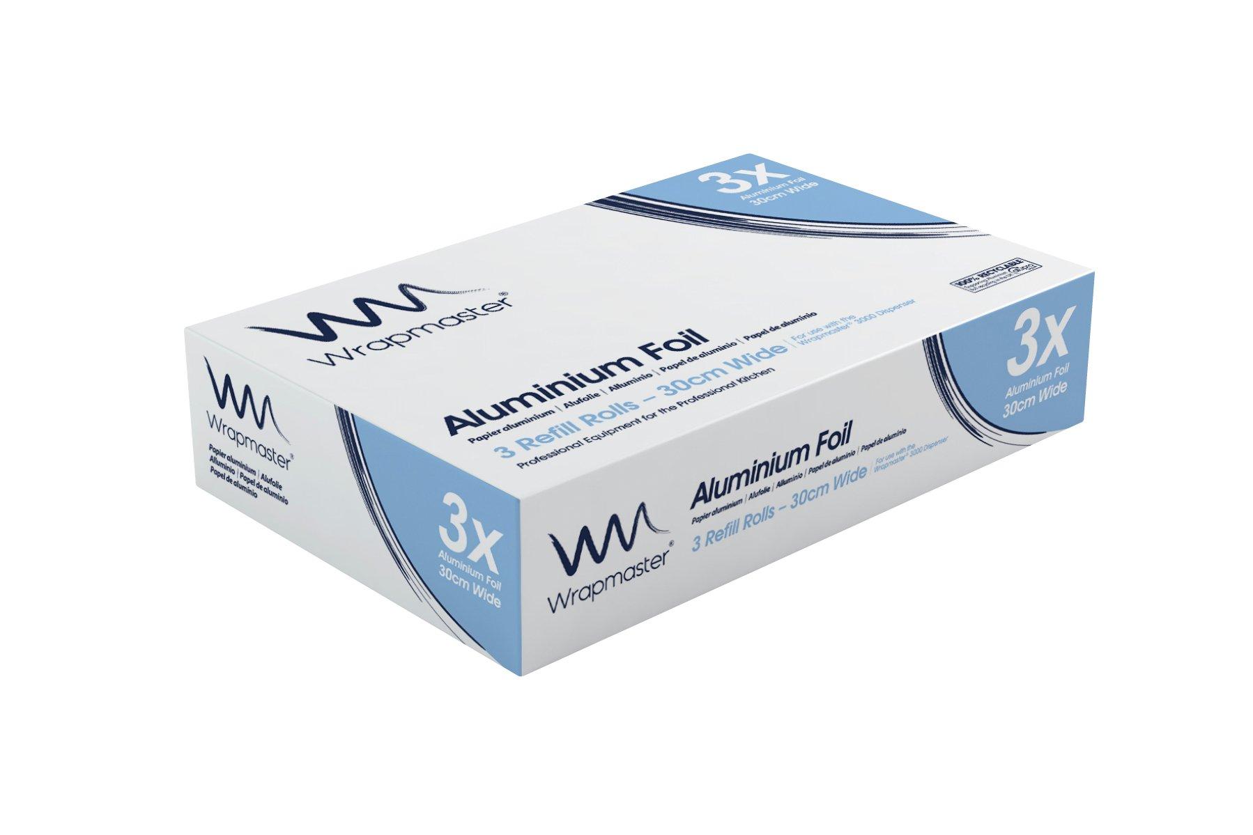 Wrapmaster 3000 Aluminium Foil Refill Rolls - 30cm x 90m x 3