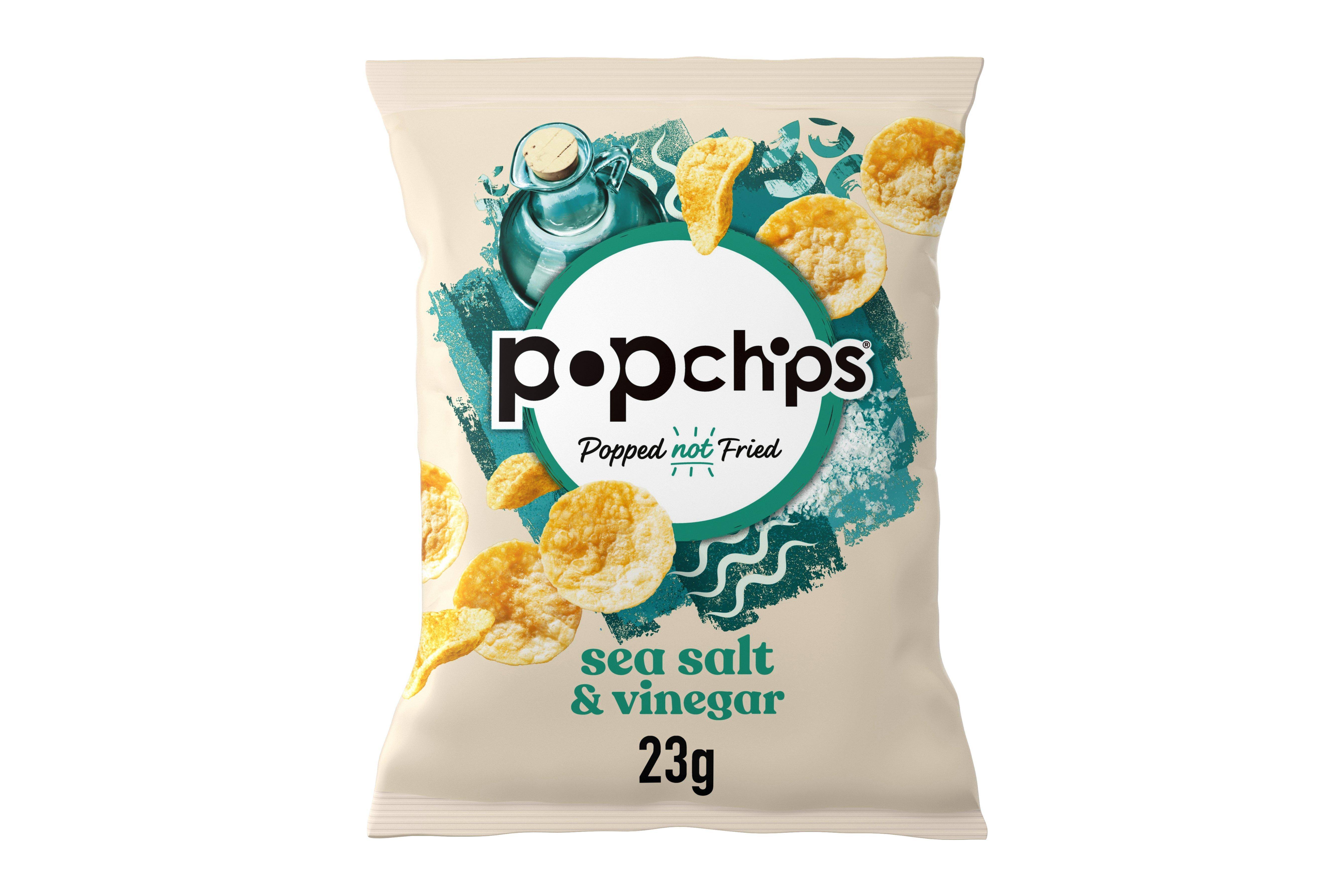 Popchips Sea Salt & Vinegar Crisps 23g