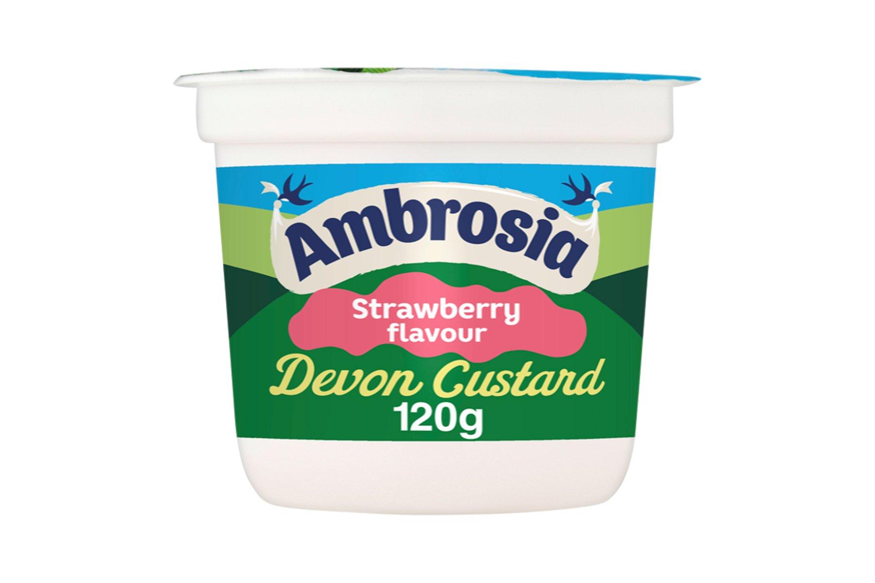 Ambrosia Devon Custard Strawberry Flavour Pot 120g
