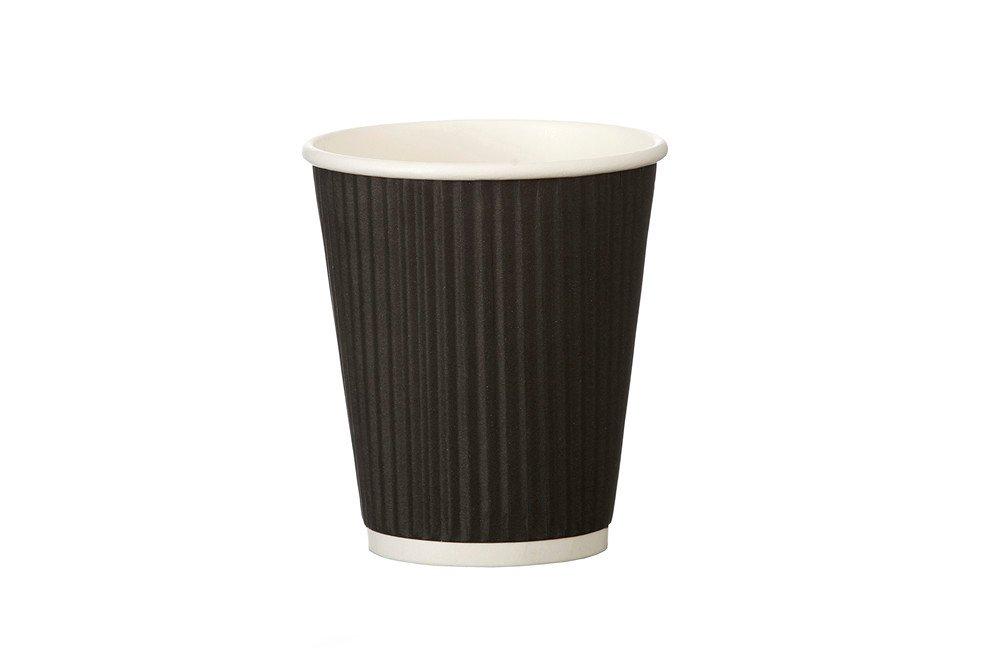 4Aces Double Wall Black Ripple Hot Cups - 12oz