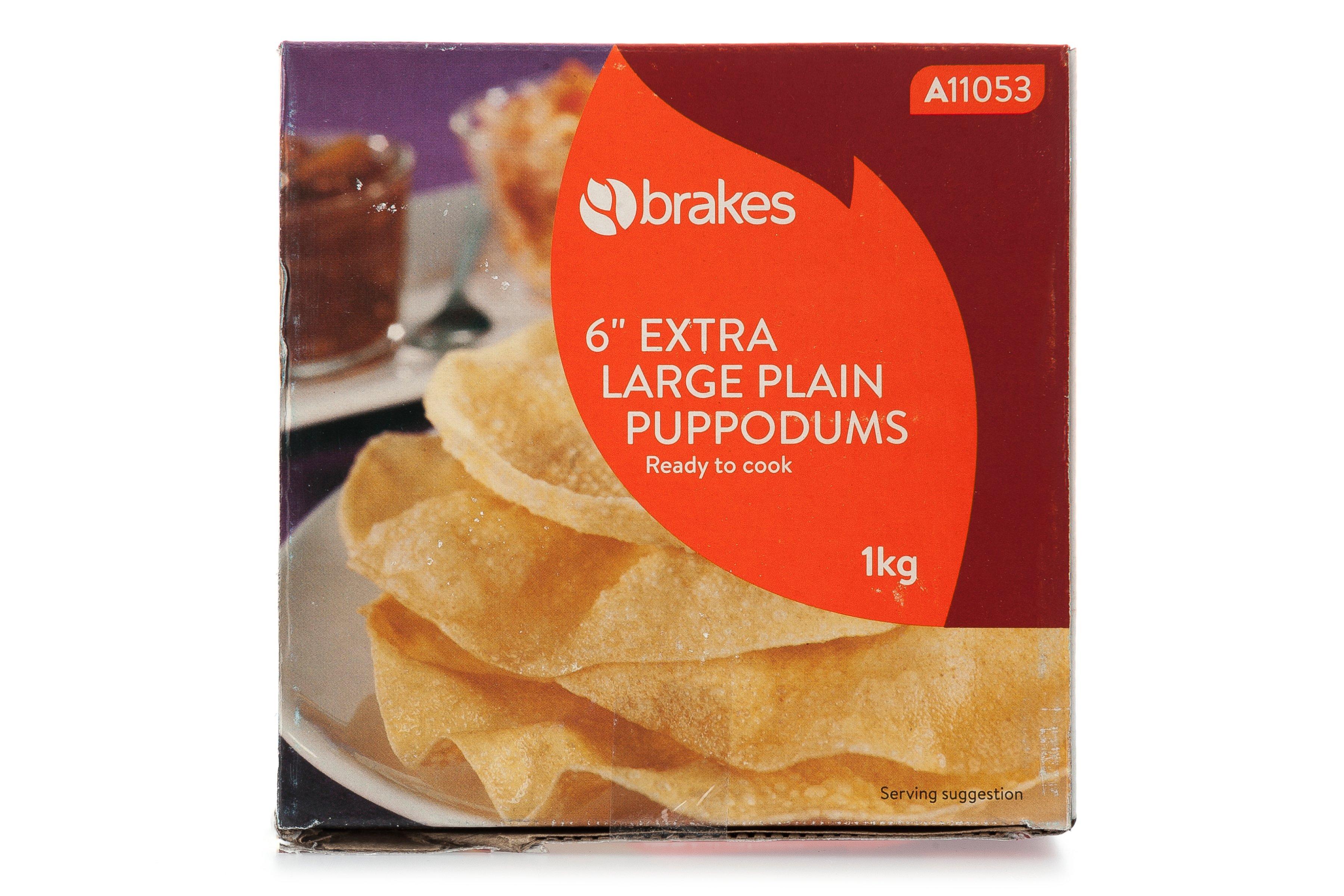 Brakes 6" Extra Large Plain Puppodums