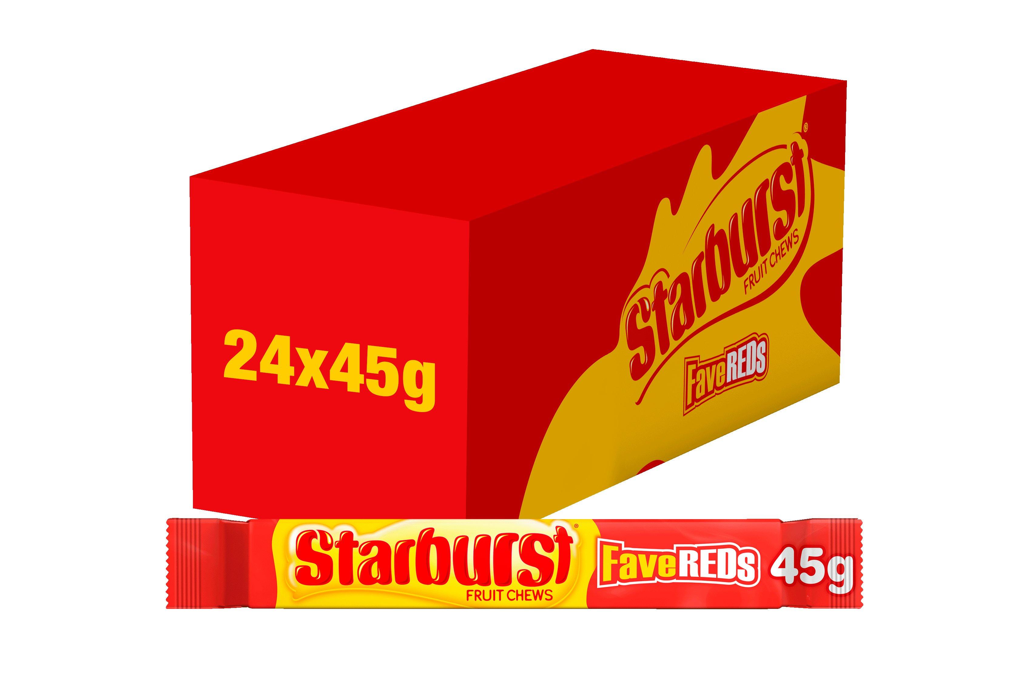 Starburst Fave Reds Chewy Sweets Stick Fruit Flavoured 45g