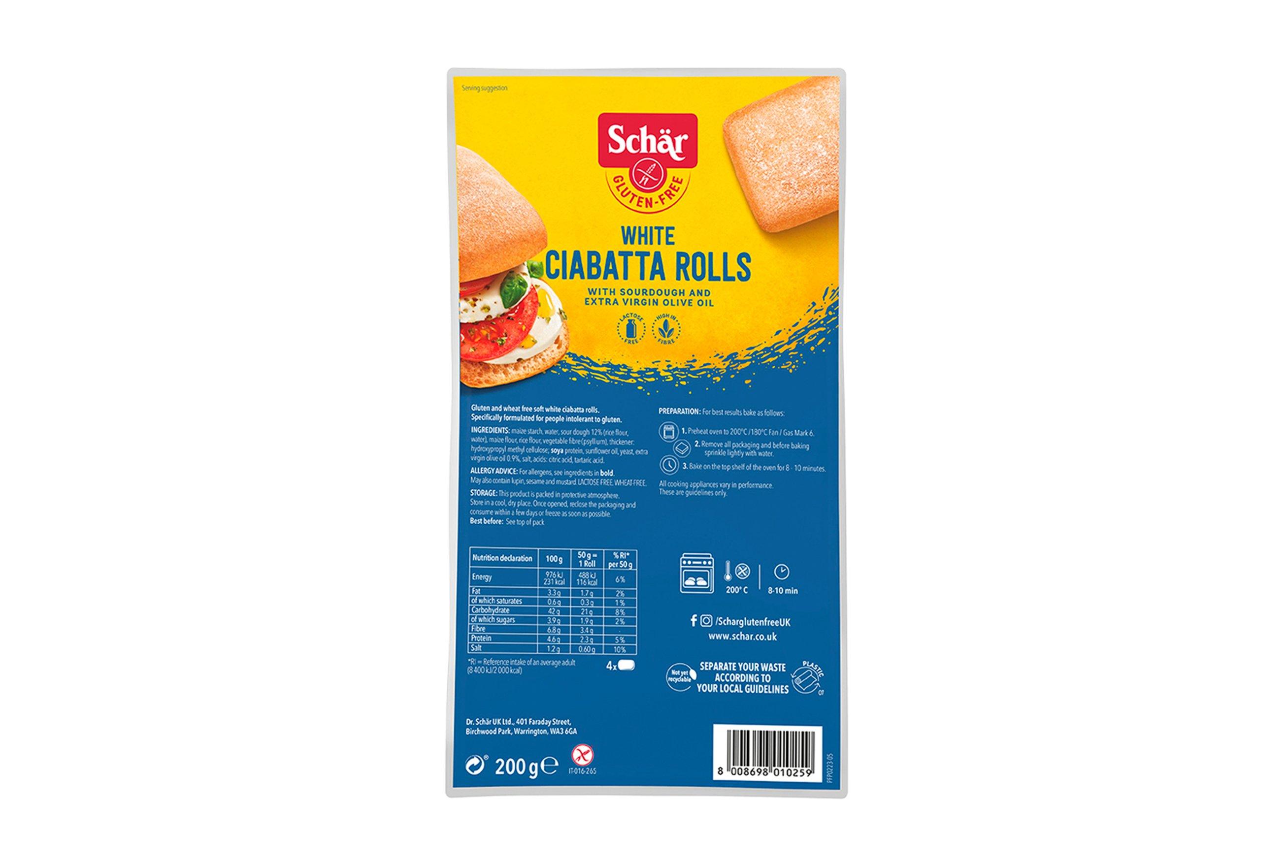 Schar Gluten Free White Ciabatta Roll