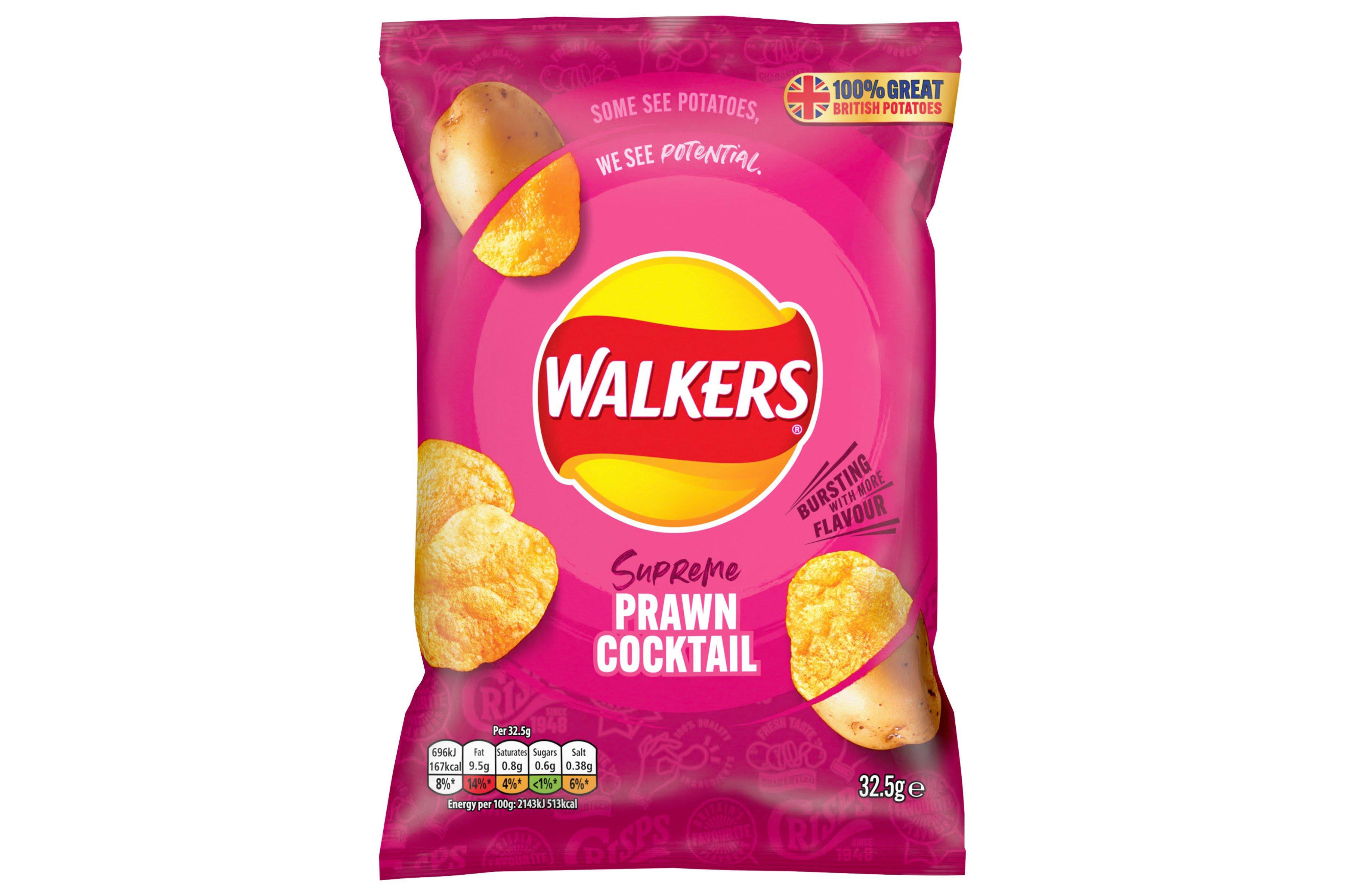 Walkers Prawn Cocktail Crisps 32.5g