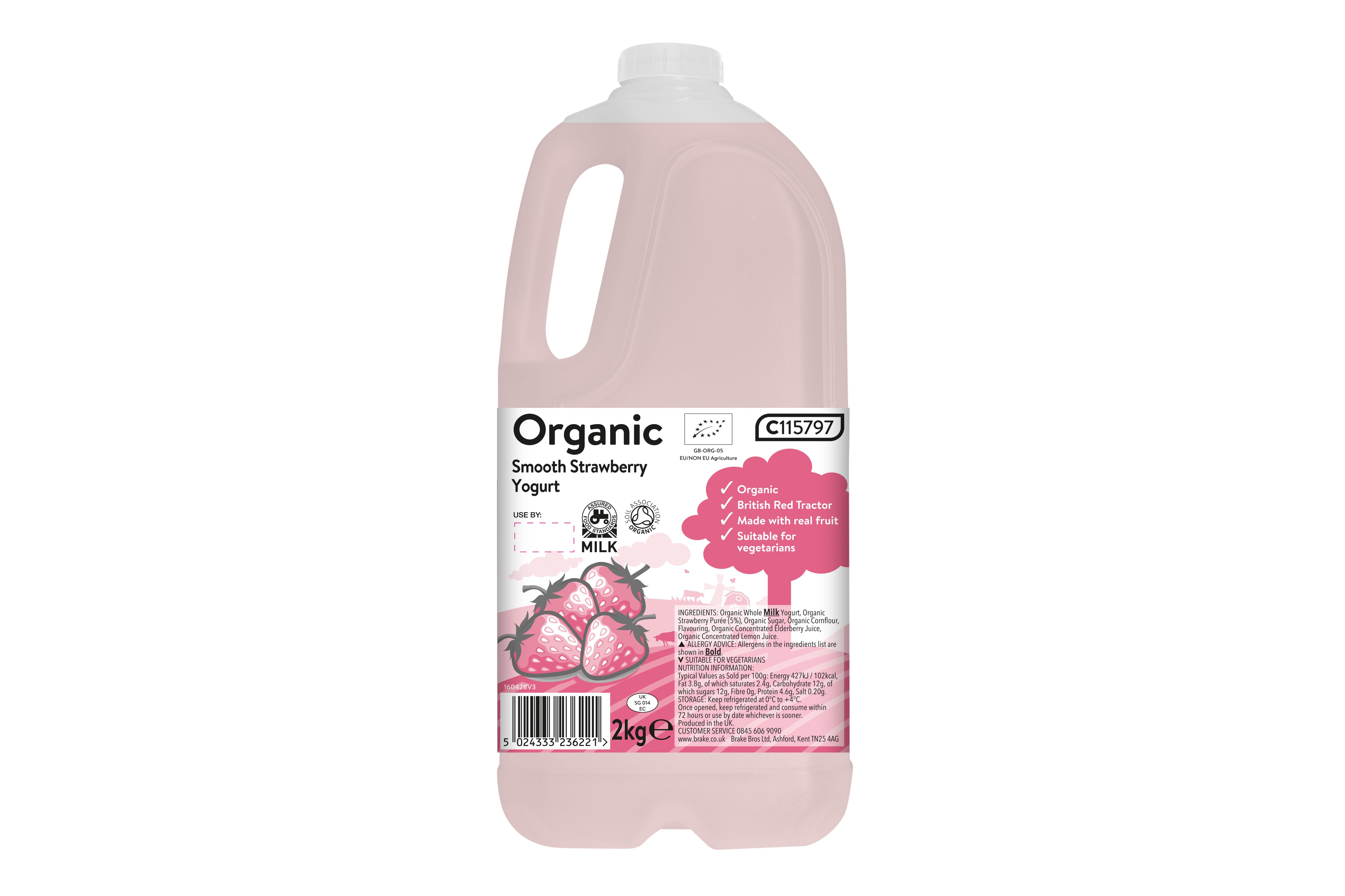 Brakes Organic Smooth Strawberry Yogurt