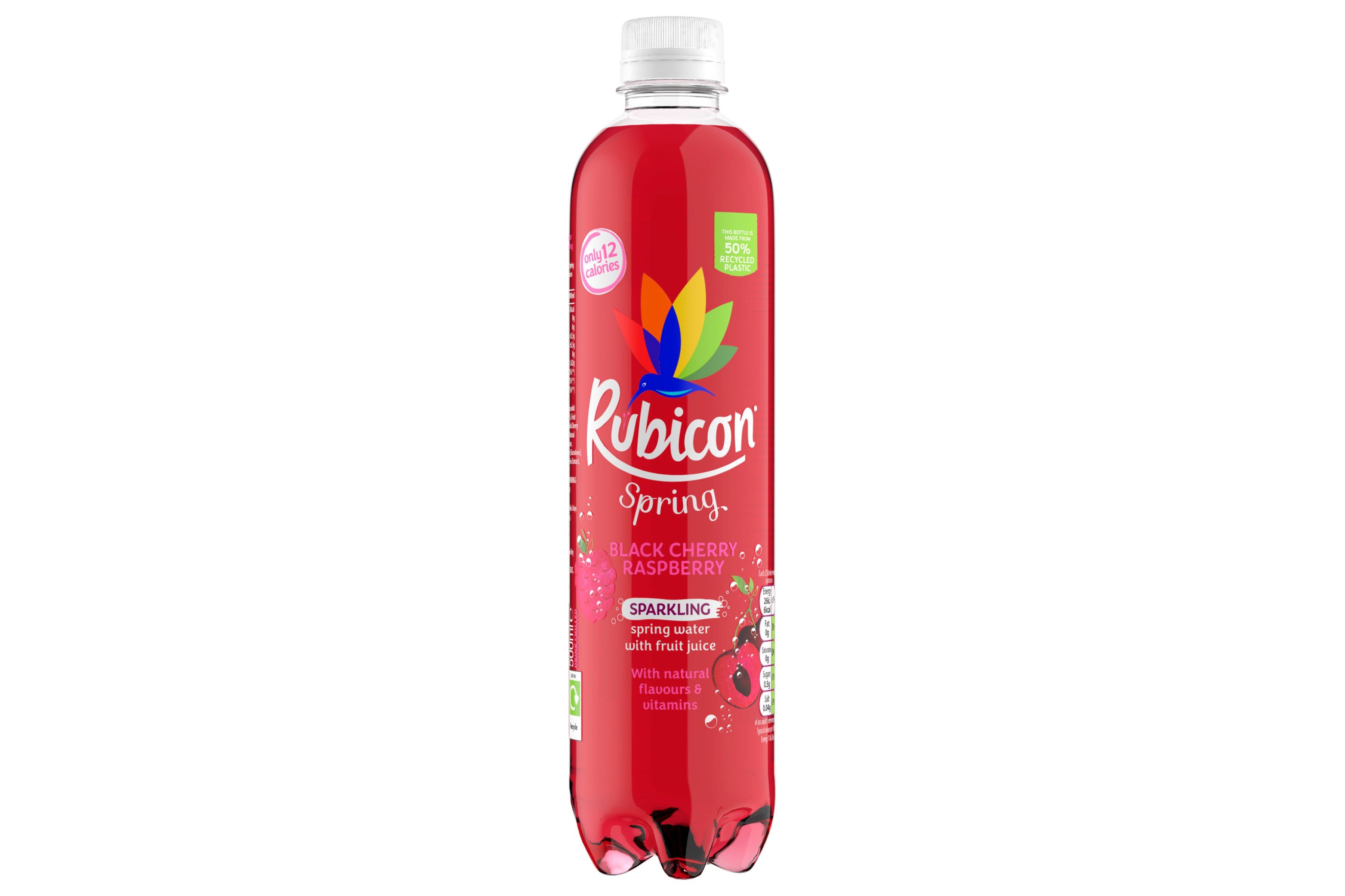Rubicon Spring Black Cherry Raspberry Flavoured Sparkling Spring Water, 500ml