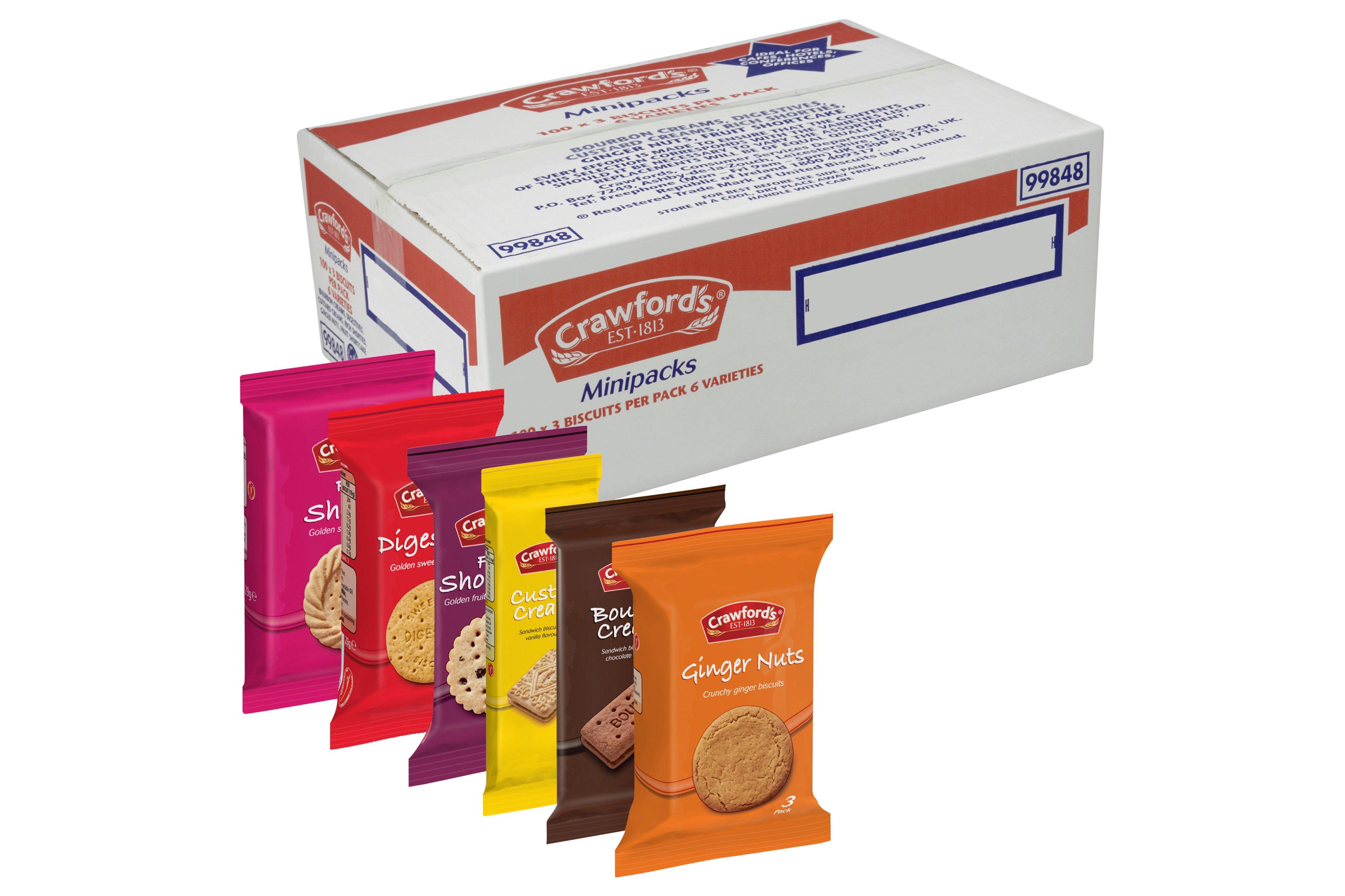Crawford's Assorted Biscuits Minipack 100 x 32.2g, 3.22kg