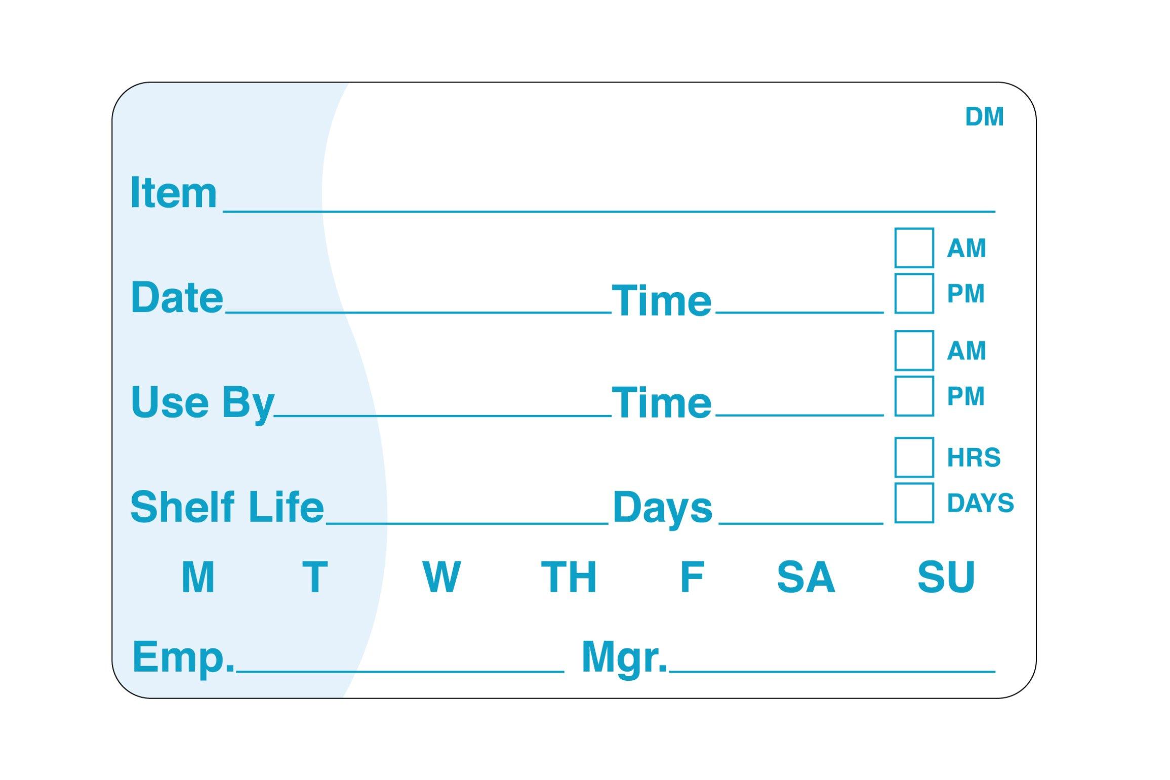 Dissolve A Way Shelf Life Label