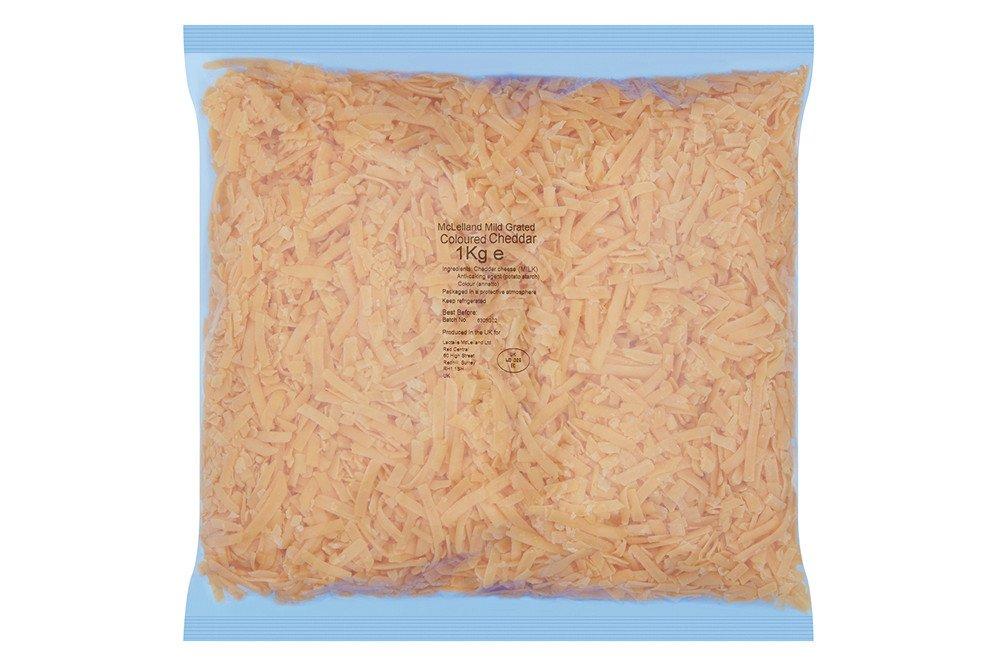 McLelland Mild Coloured Grated Cheddar 1Kg (Scotland Only)
