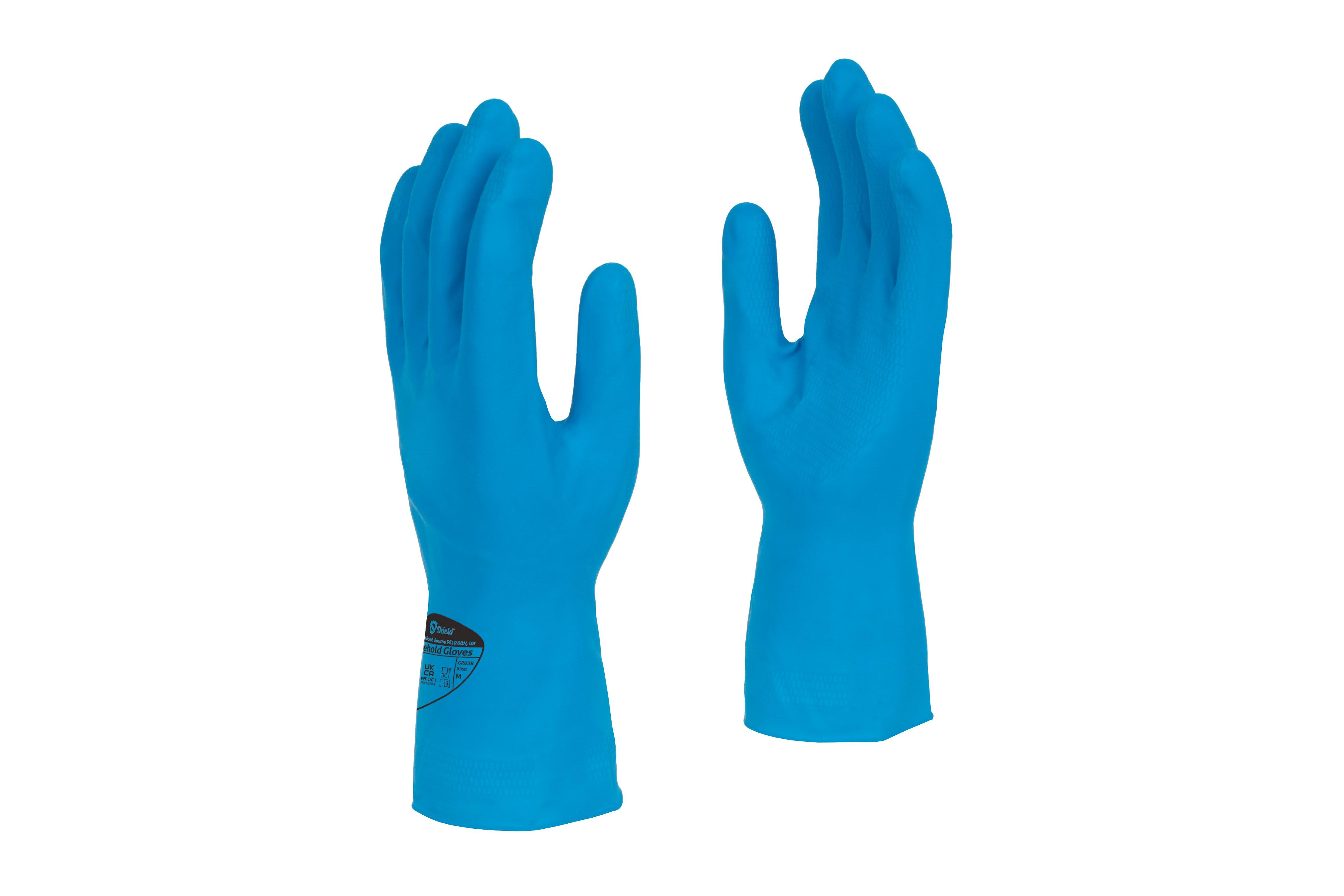 Shield Blue Rubber Gloves Large