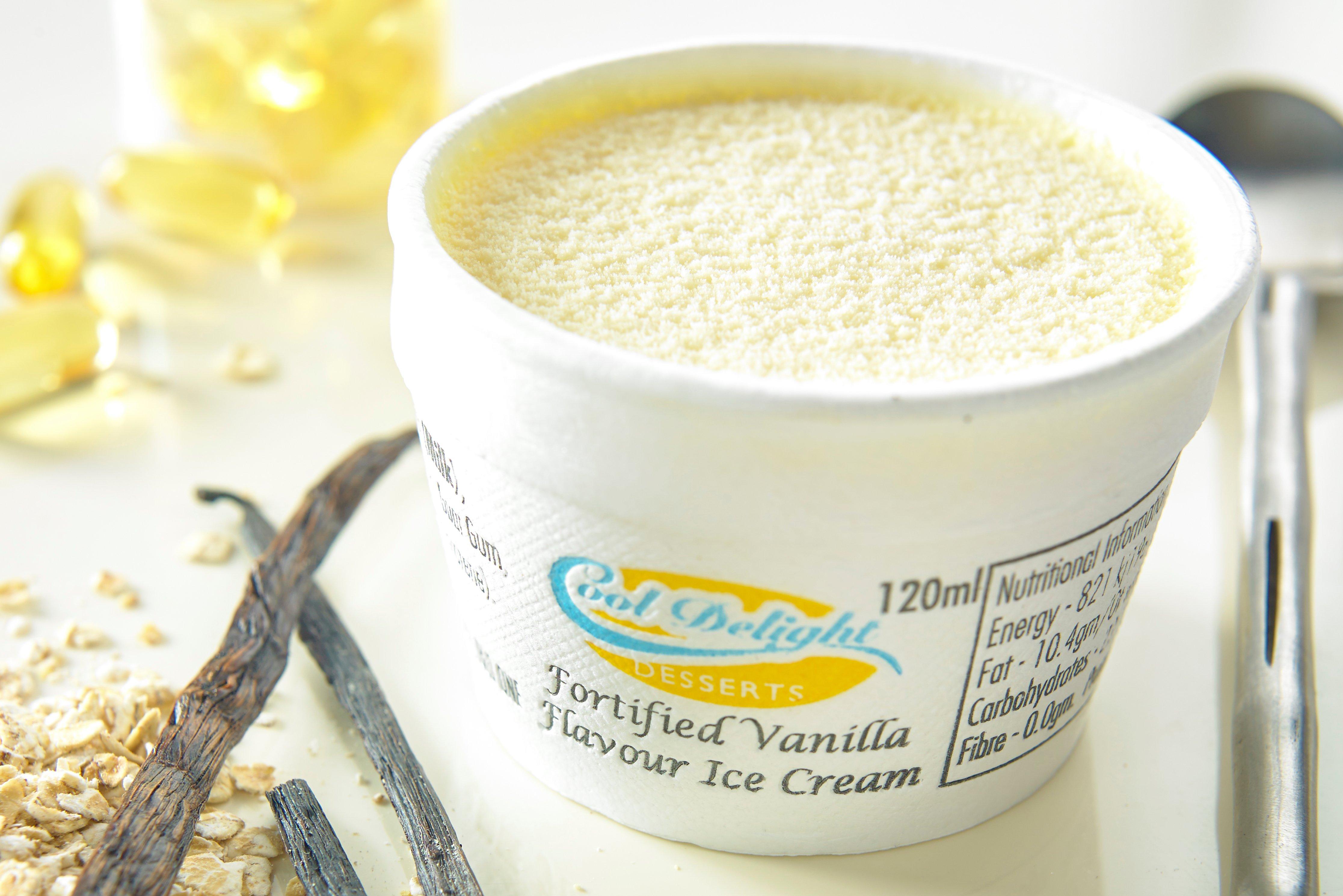 Cooldelight Fortified Vanilla Flavoured Ice Cream in ECO Tubs
