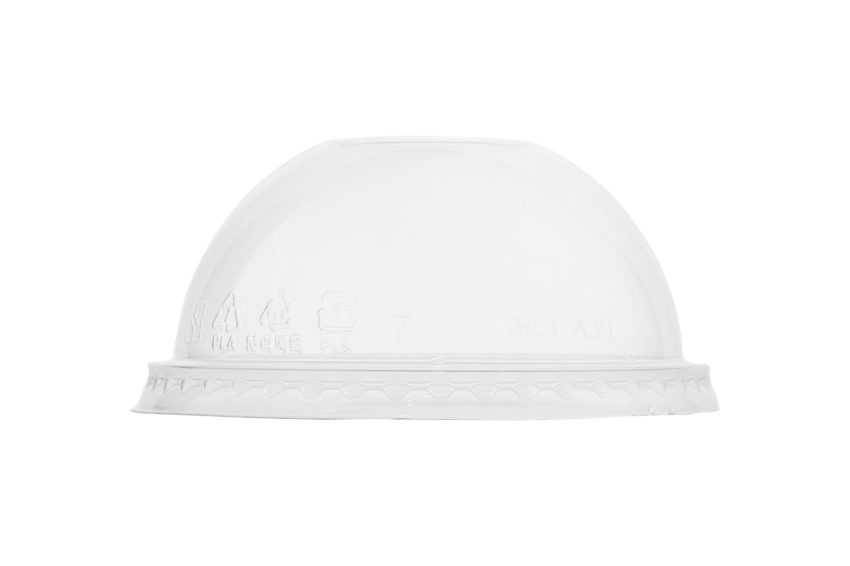 Vegware PLA Domed Cold Cup Lids without hole - 10oz-16oz