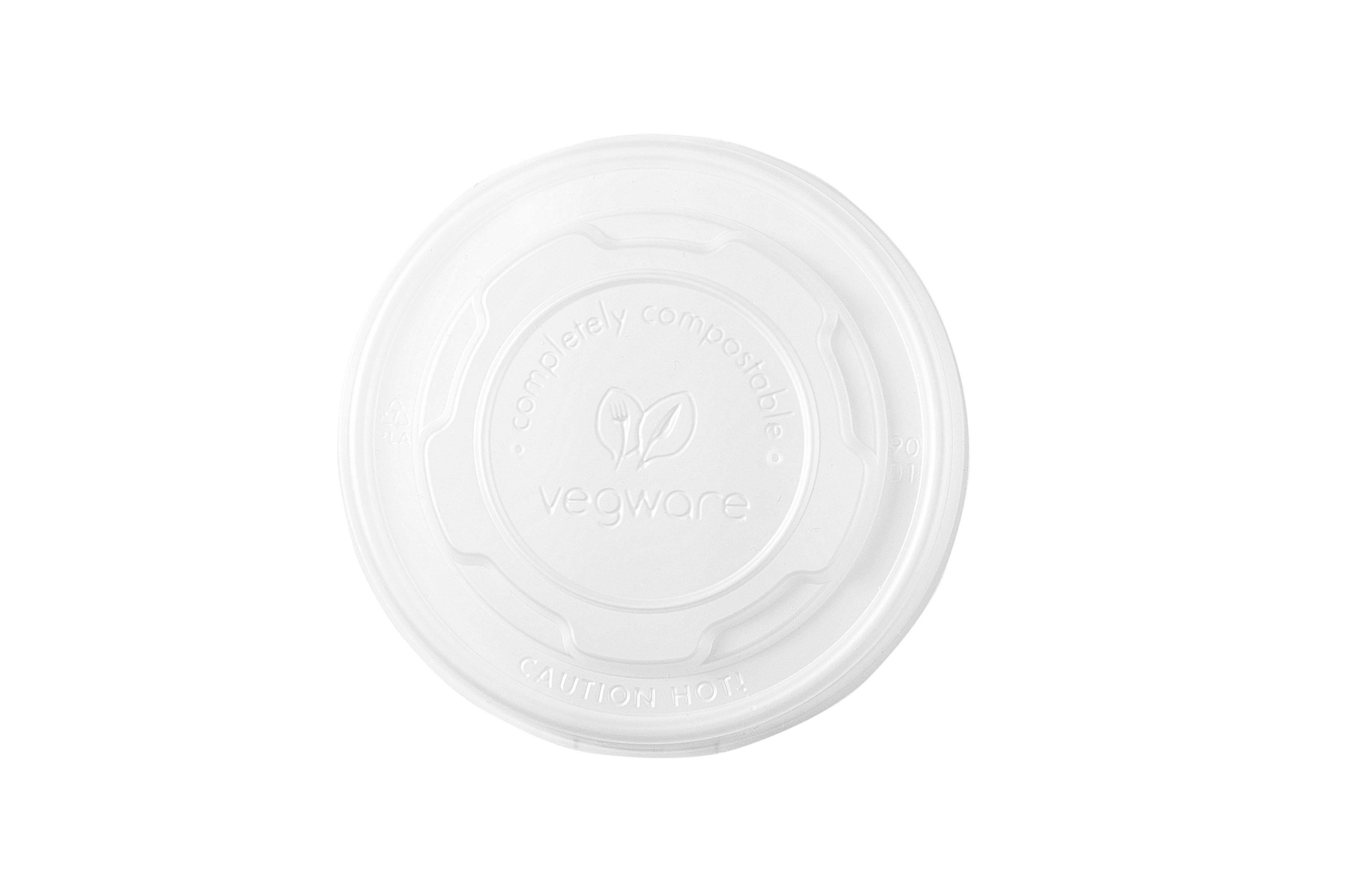 Vegware CPLA Flat Lids for Soup Containers - 6oz-10oz
