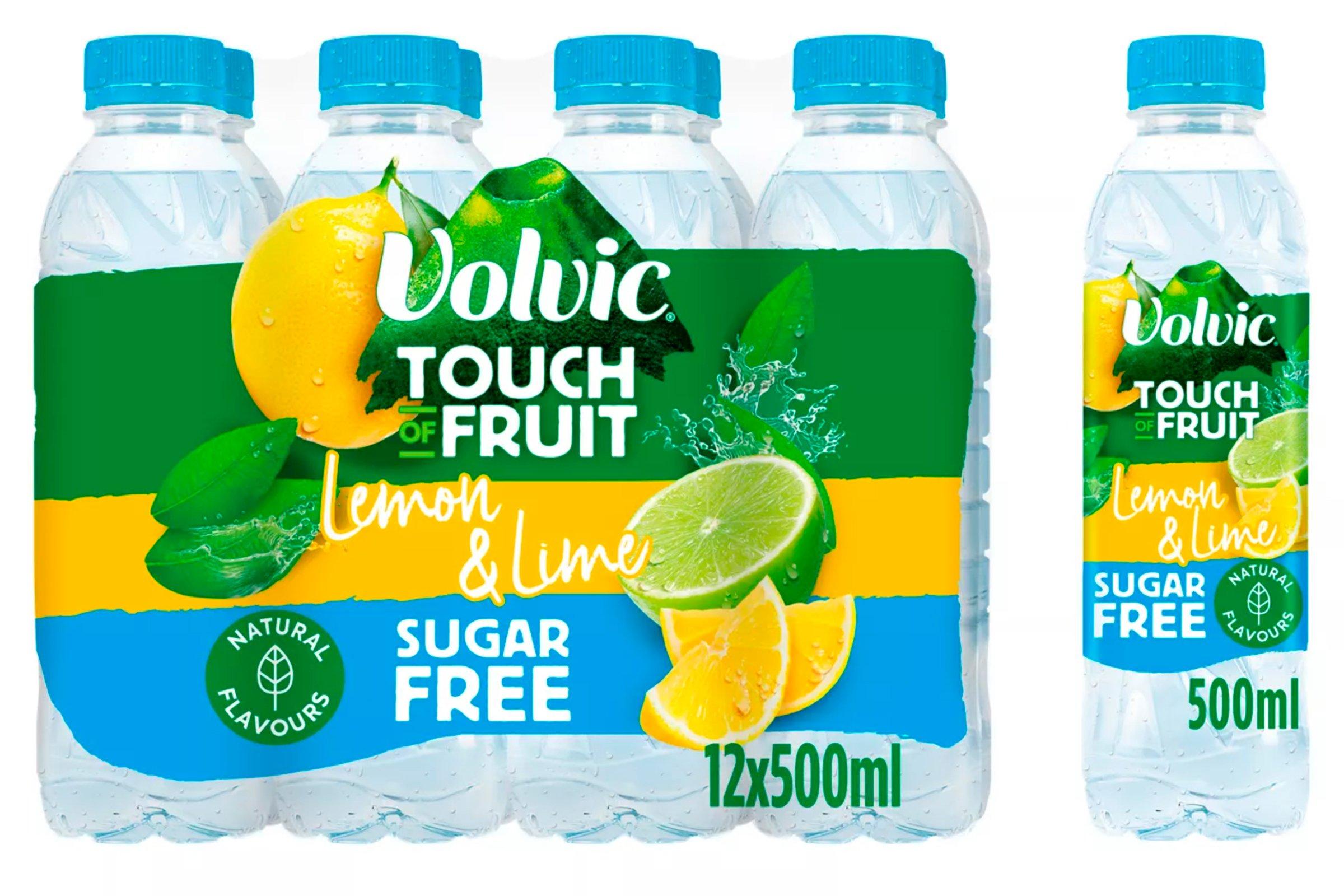 Volvic Touch of Fruit Sugar Free Lemon & Lime Natural Flavoured Water 12 x 500ml