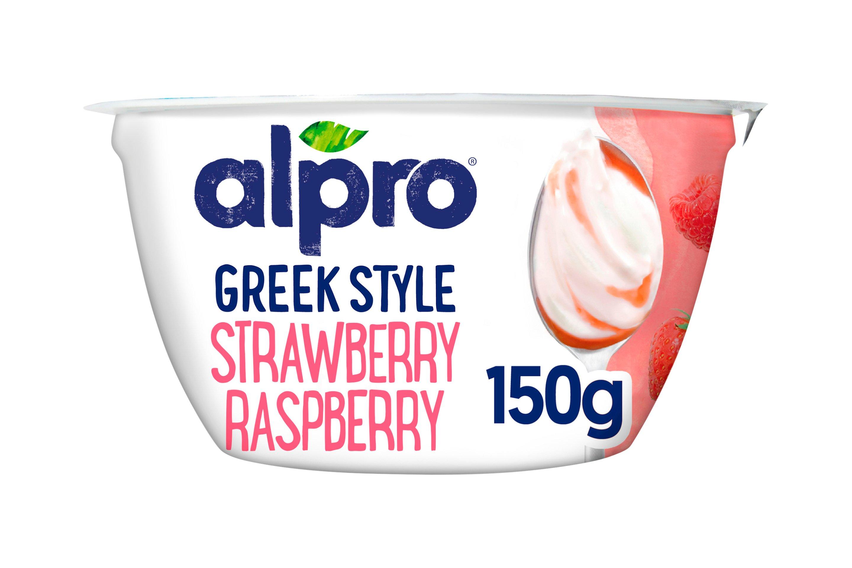 Alpro Greek Style Strawberry Raspberry Yoghurt Alternative 150g