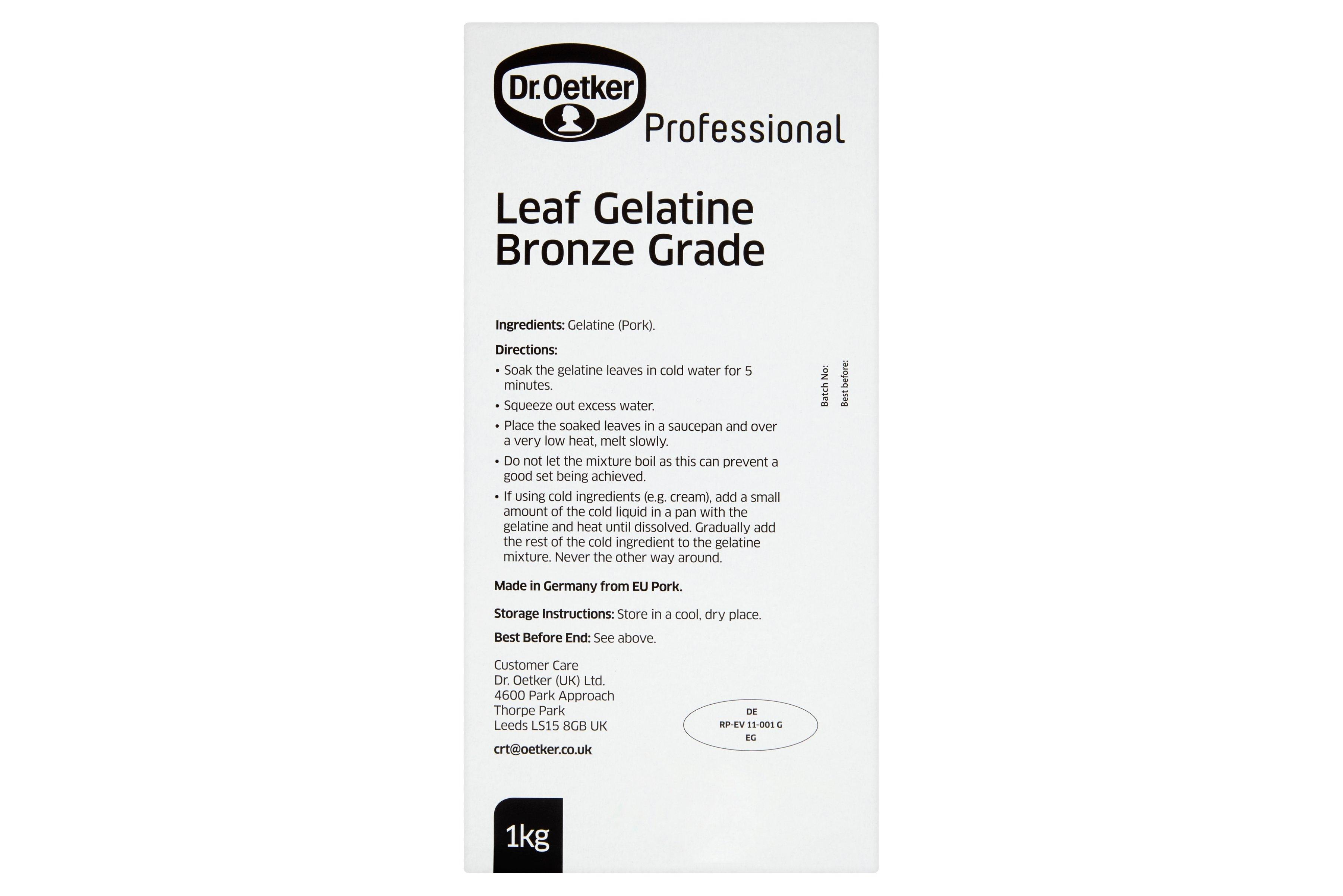 Dr. Oetker Professional Leaf Gelatine Bronze Grade 1kg
