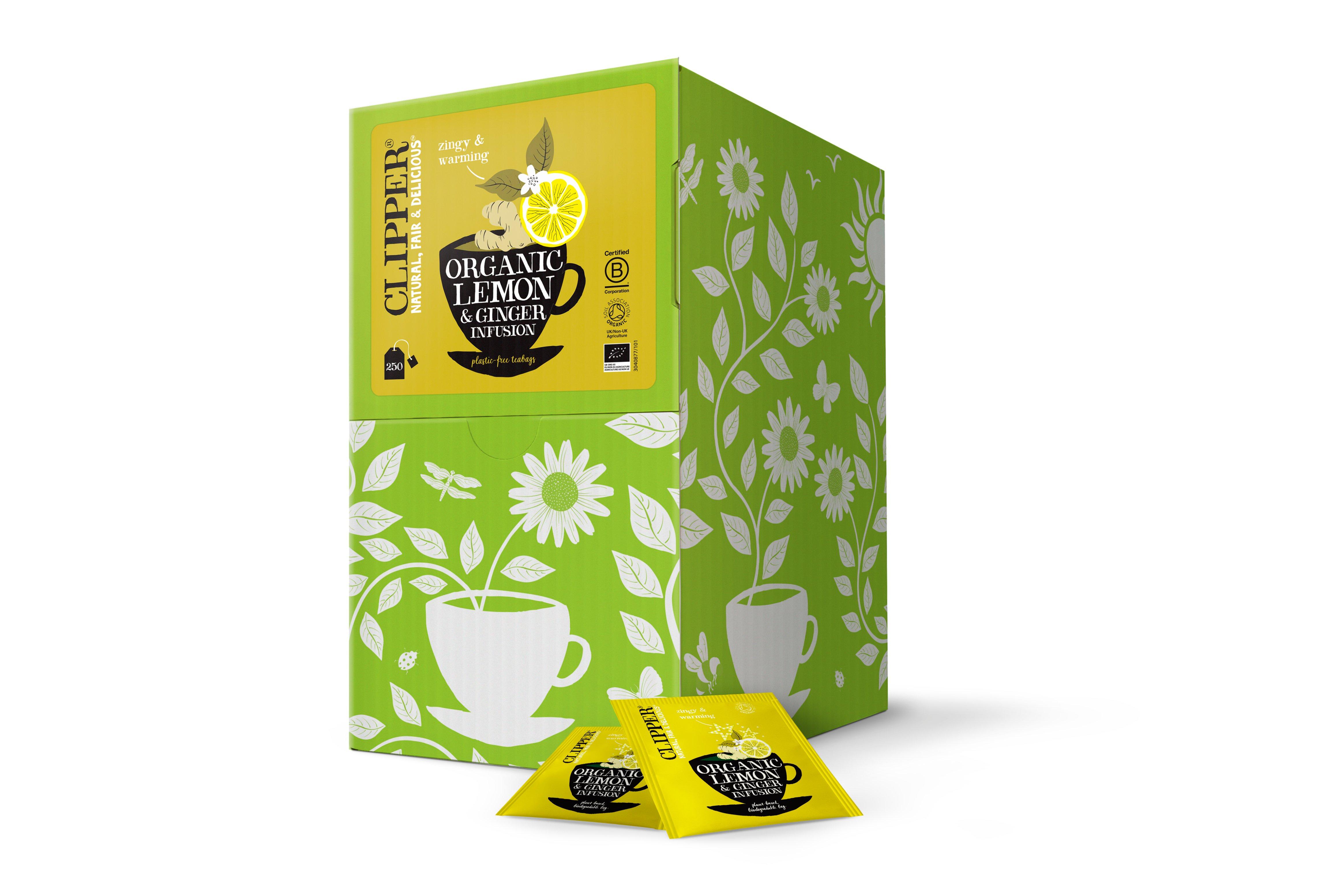 Clipper Organic 250 Infused Lemon Ginger Envelope Tea