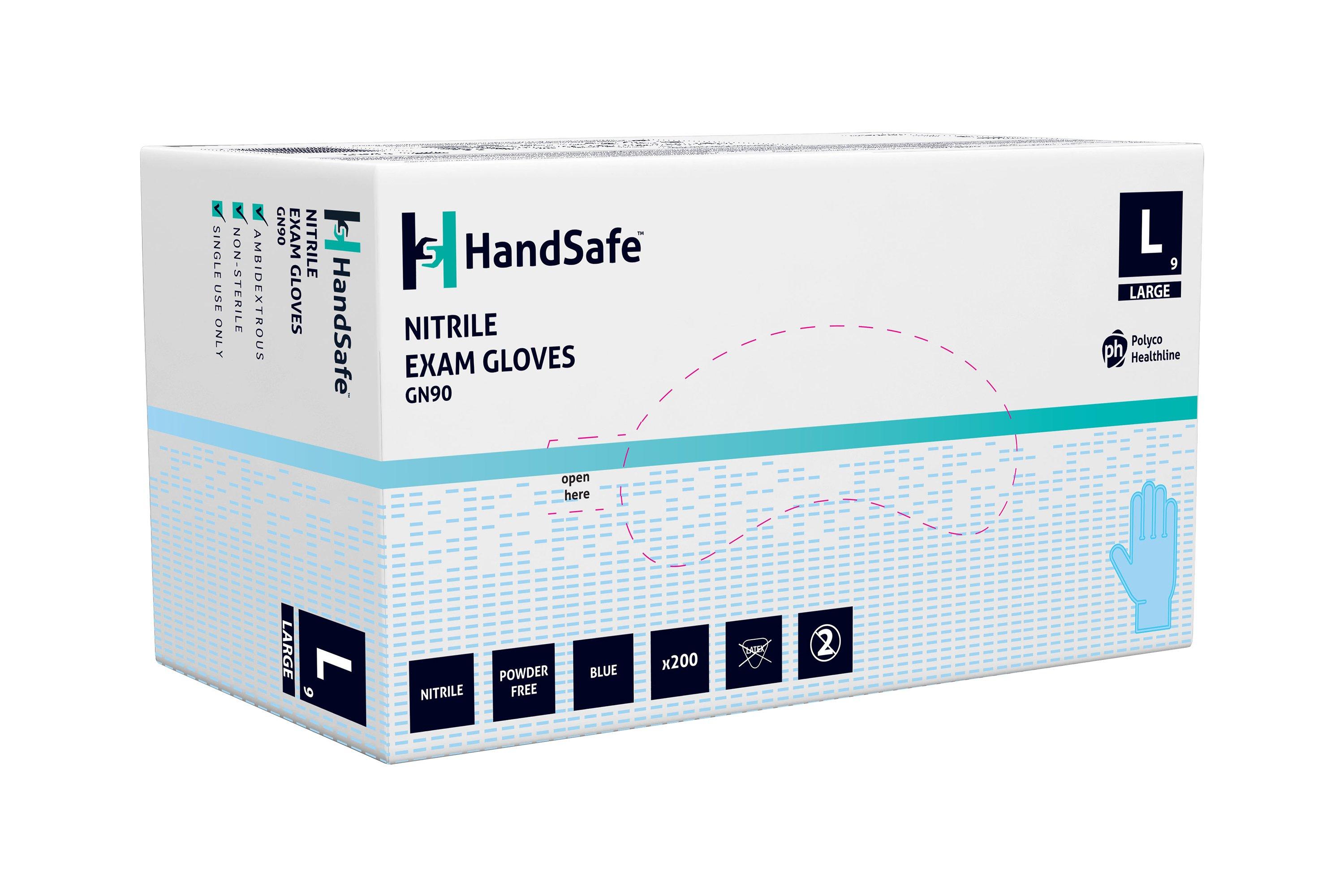 Blue Nitrile Powder Free Gloves Large