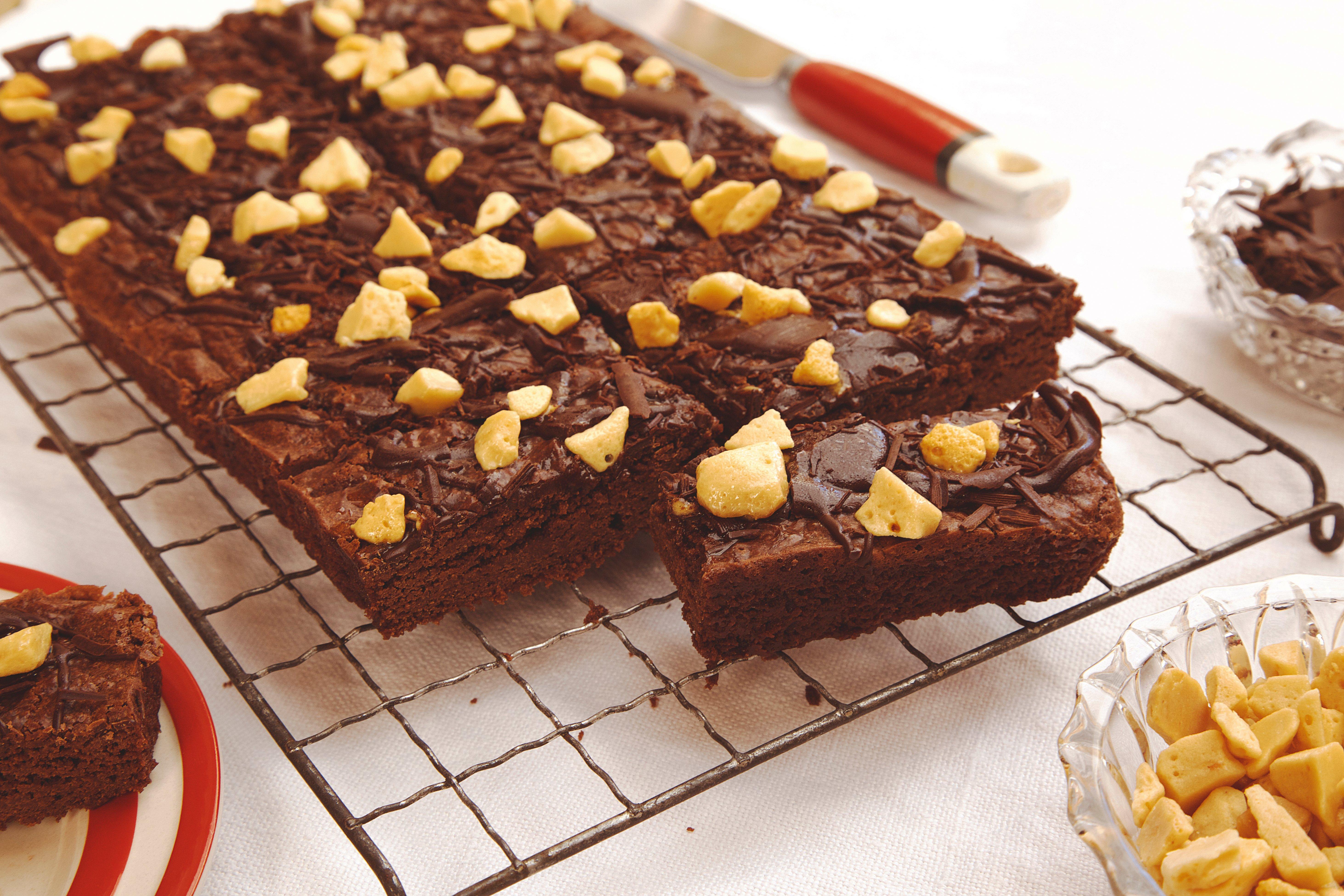 Honeybuns Vegan & Gluten Free Cinder Toffee Brownie Traybake