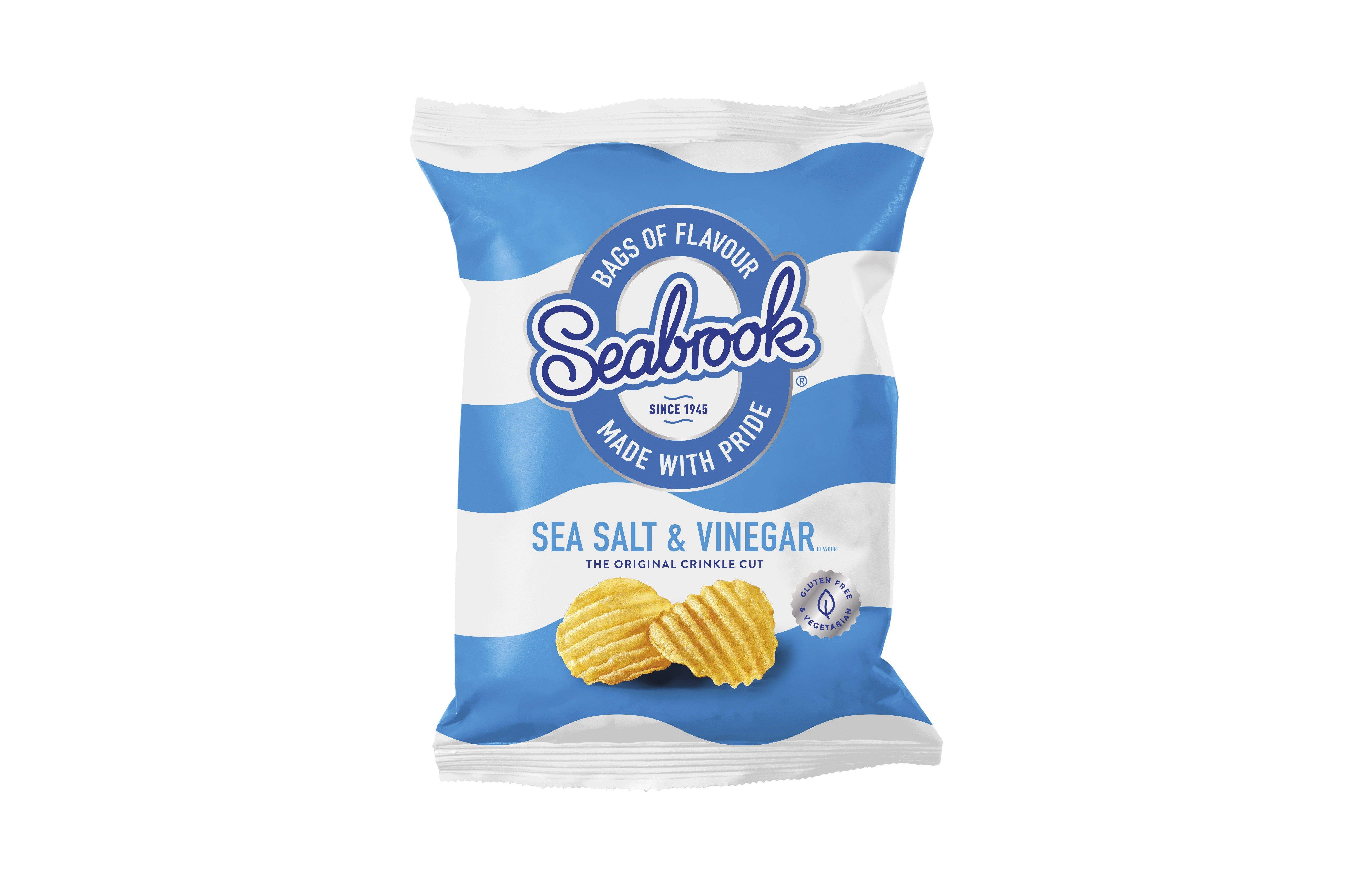 Seabrook Crinkle Cut Sea Salt & Vinegar flavour potato crisps