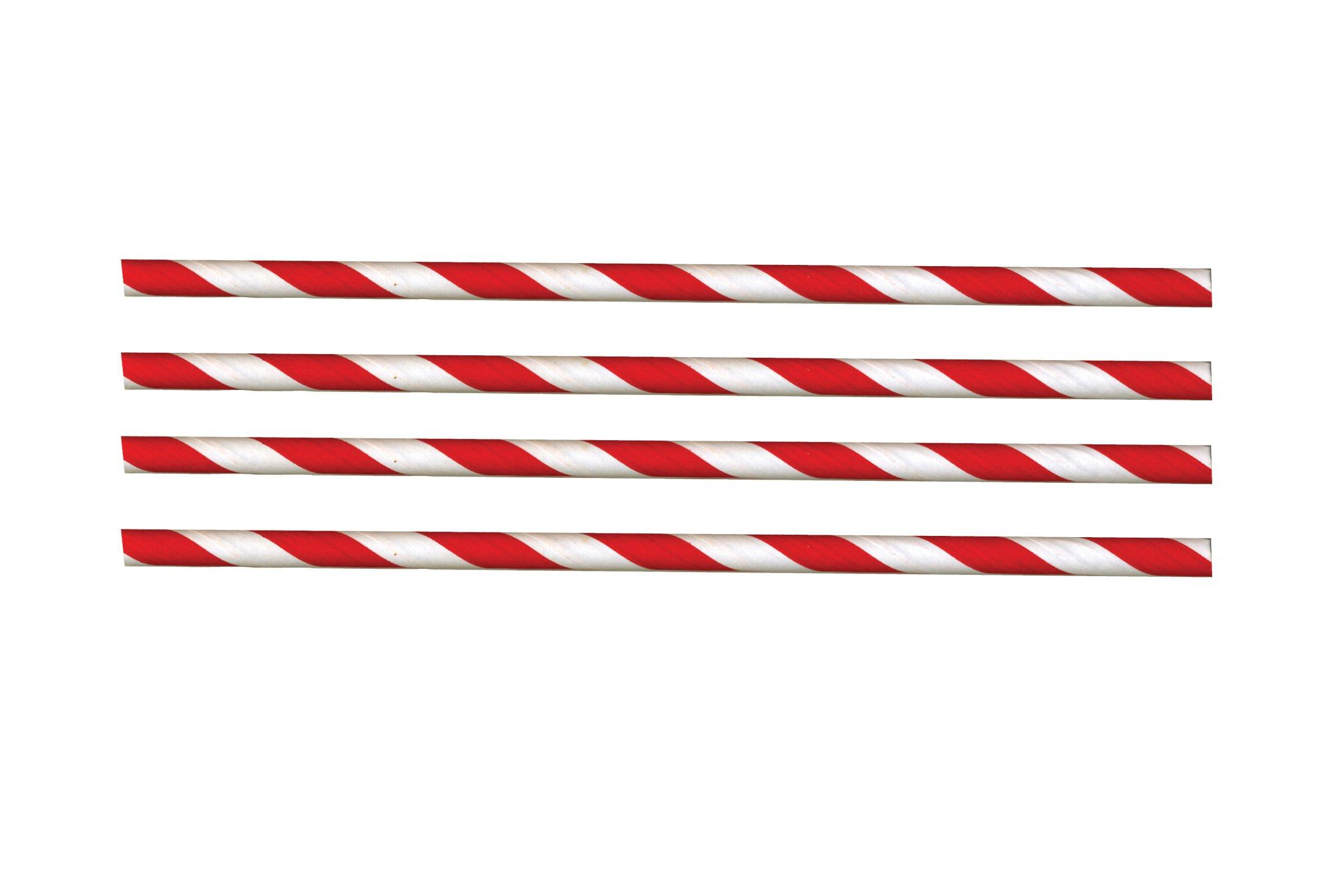 eGreen Red Paper Barber Straw