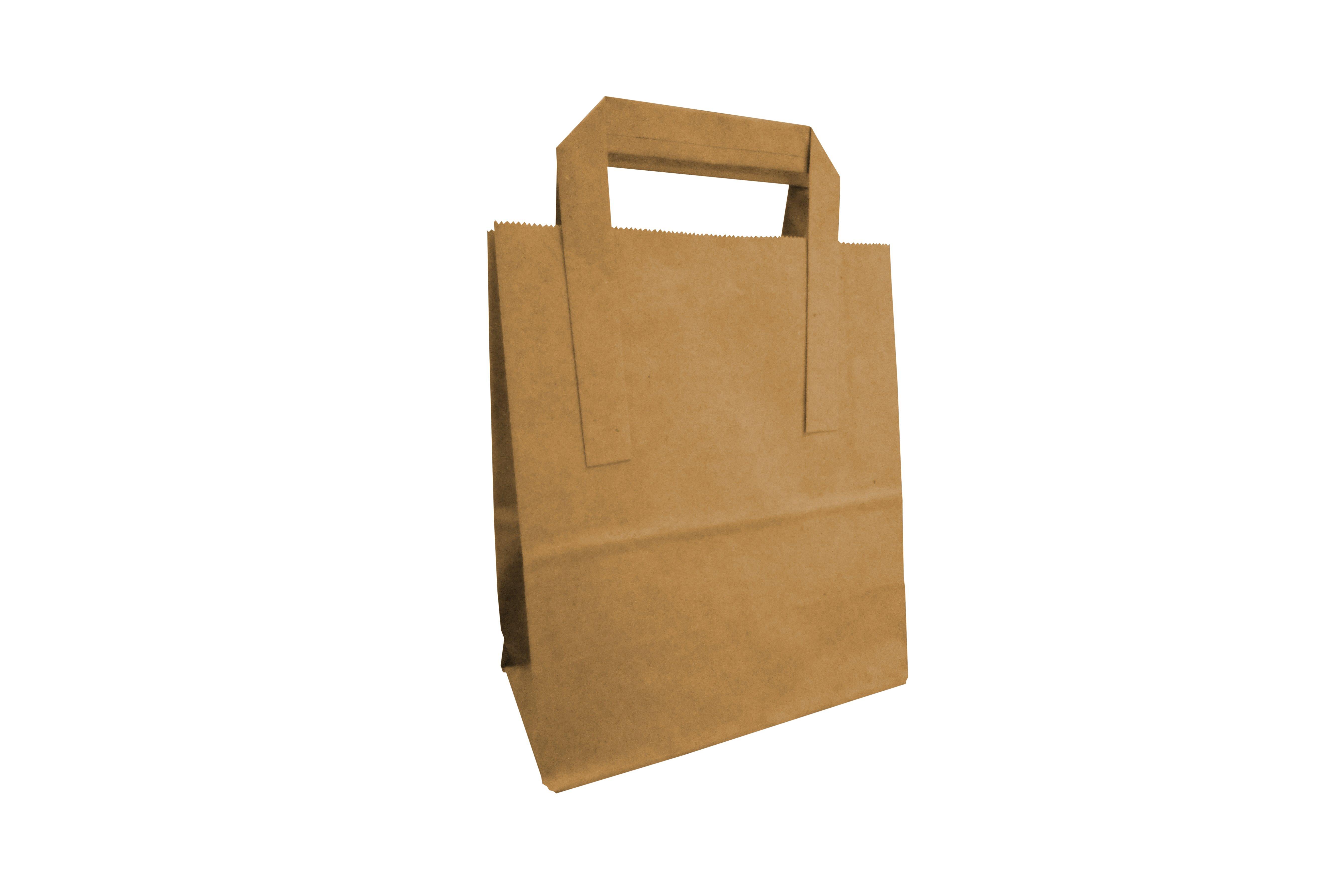 Small Brown Paper Takeaway Bag 180x220x90mm