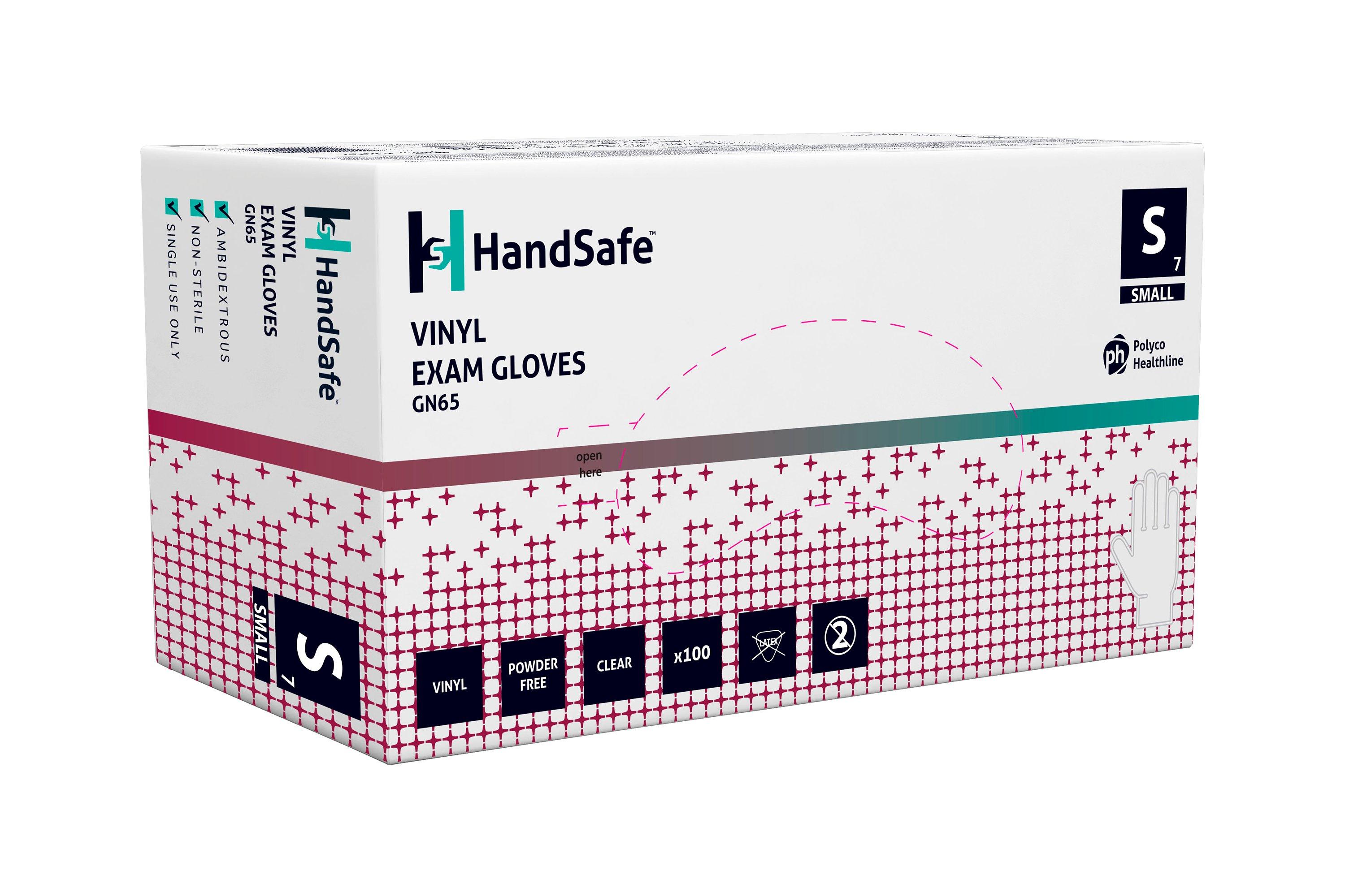 Handsafe GN65 Clear Vinyl Glove Small Powder Free