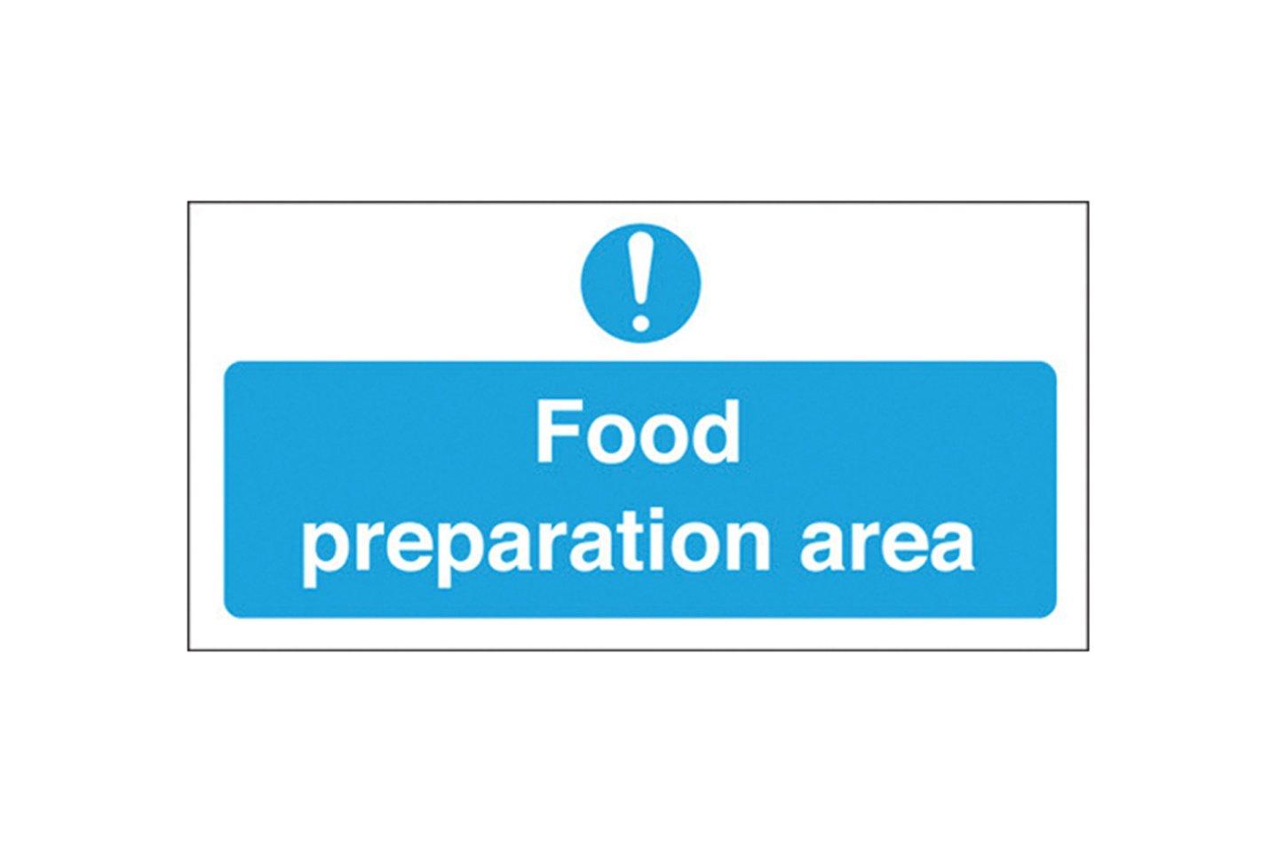 Food Preparation Area Sign 10x20cm (4x8")