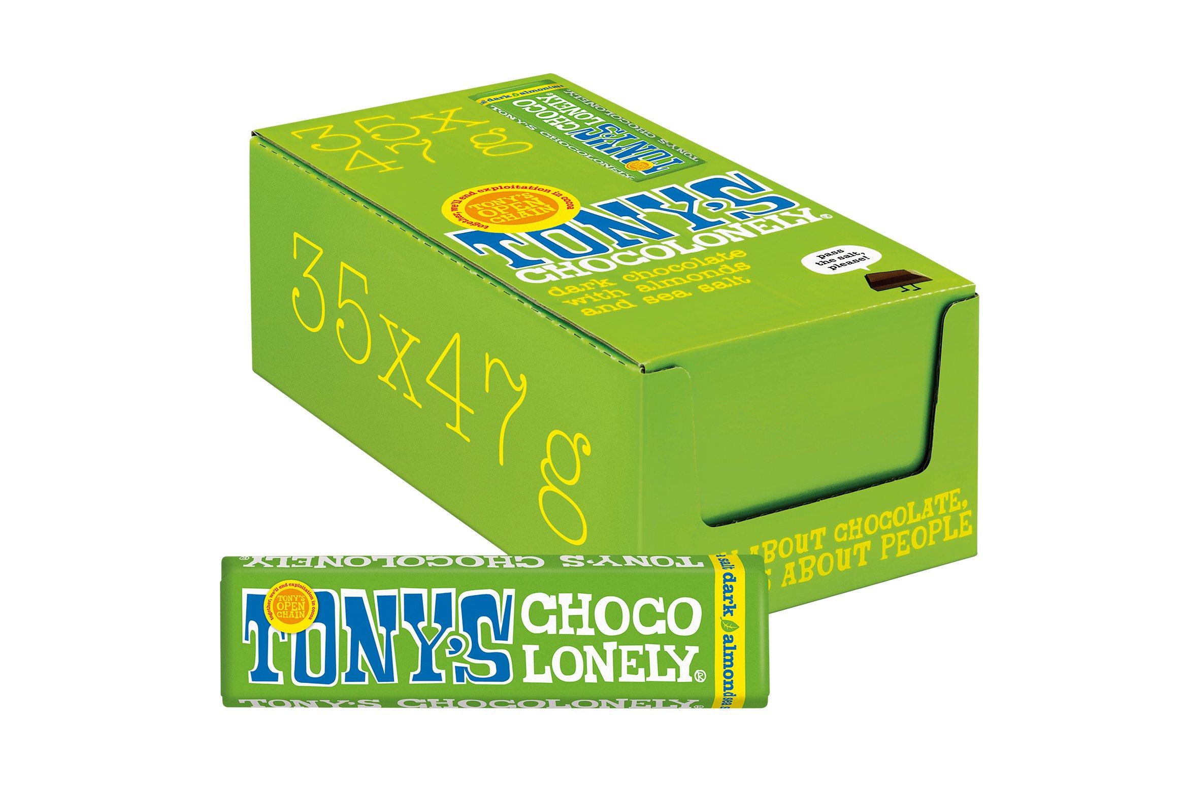 Tony's Chocolonely Dark Chocolate Almond and Sea Salt Fairtrade