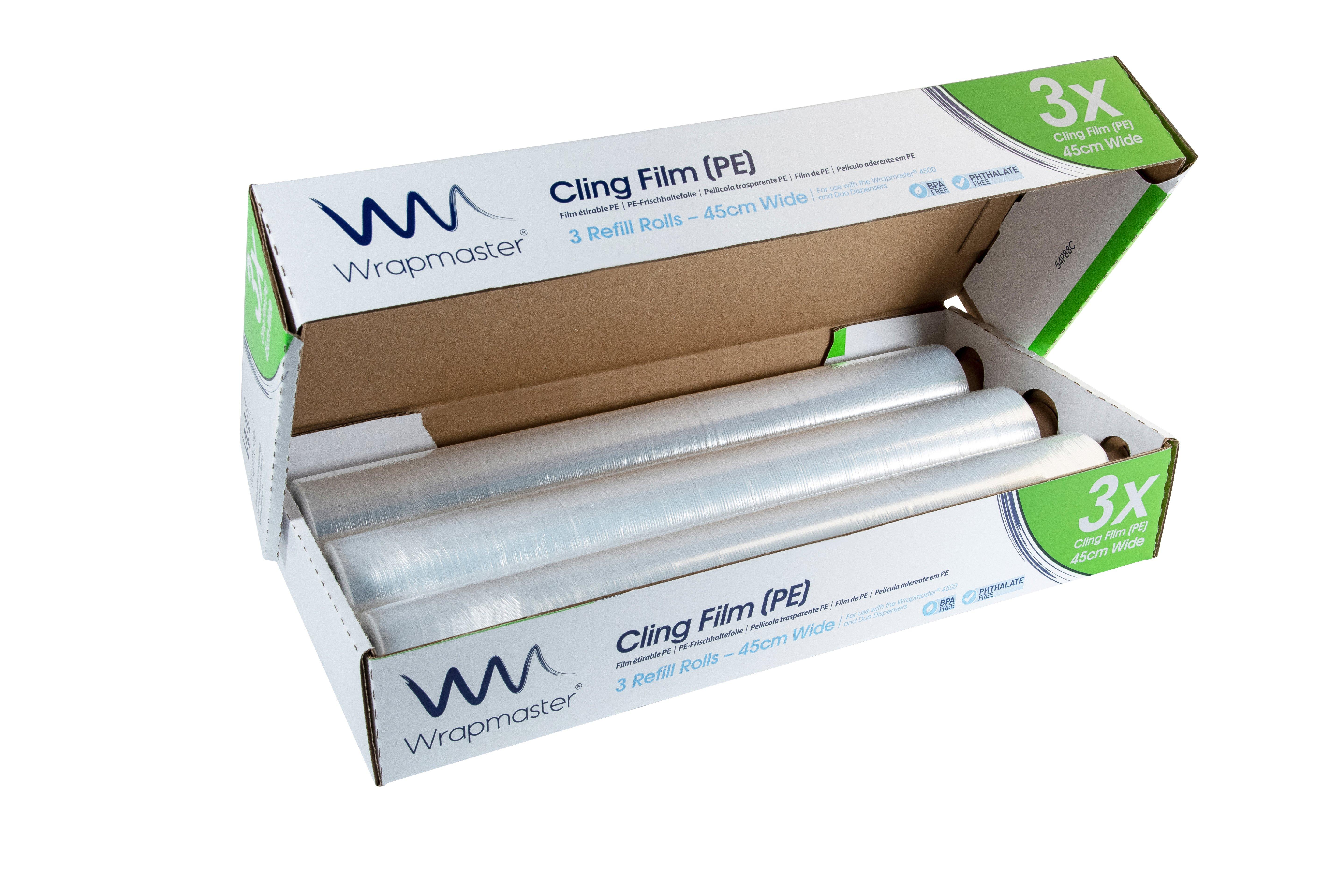 Wrapmaster 4500 PE Cling Film Refill Rolls - 45cm x 300m x 3