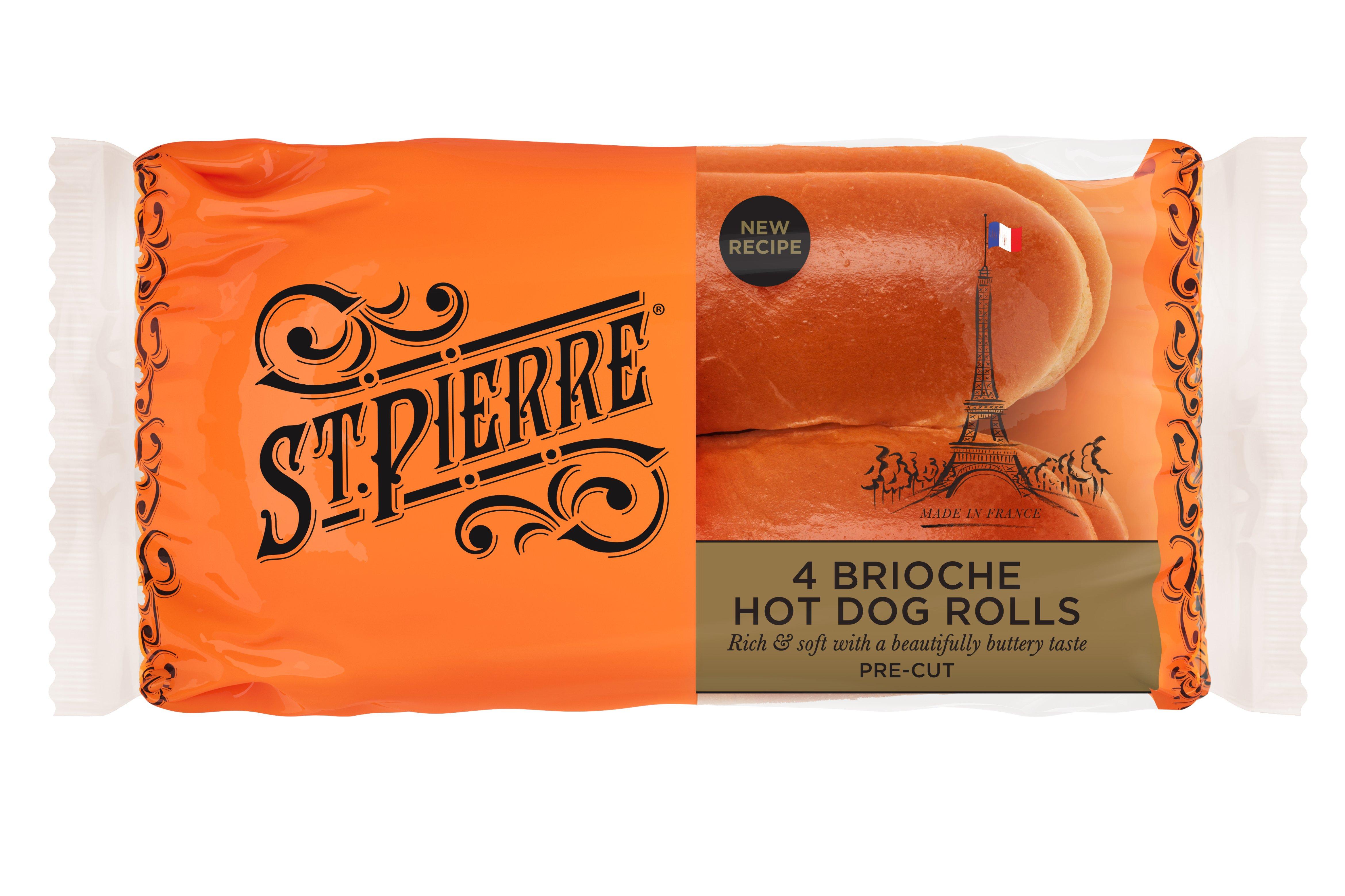 St Pierre 4 Brioche Hot Dog Rolls