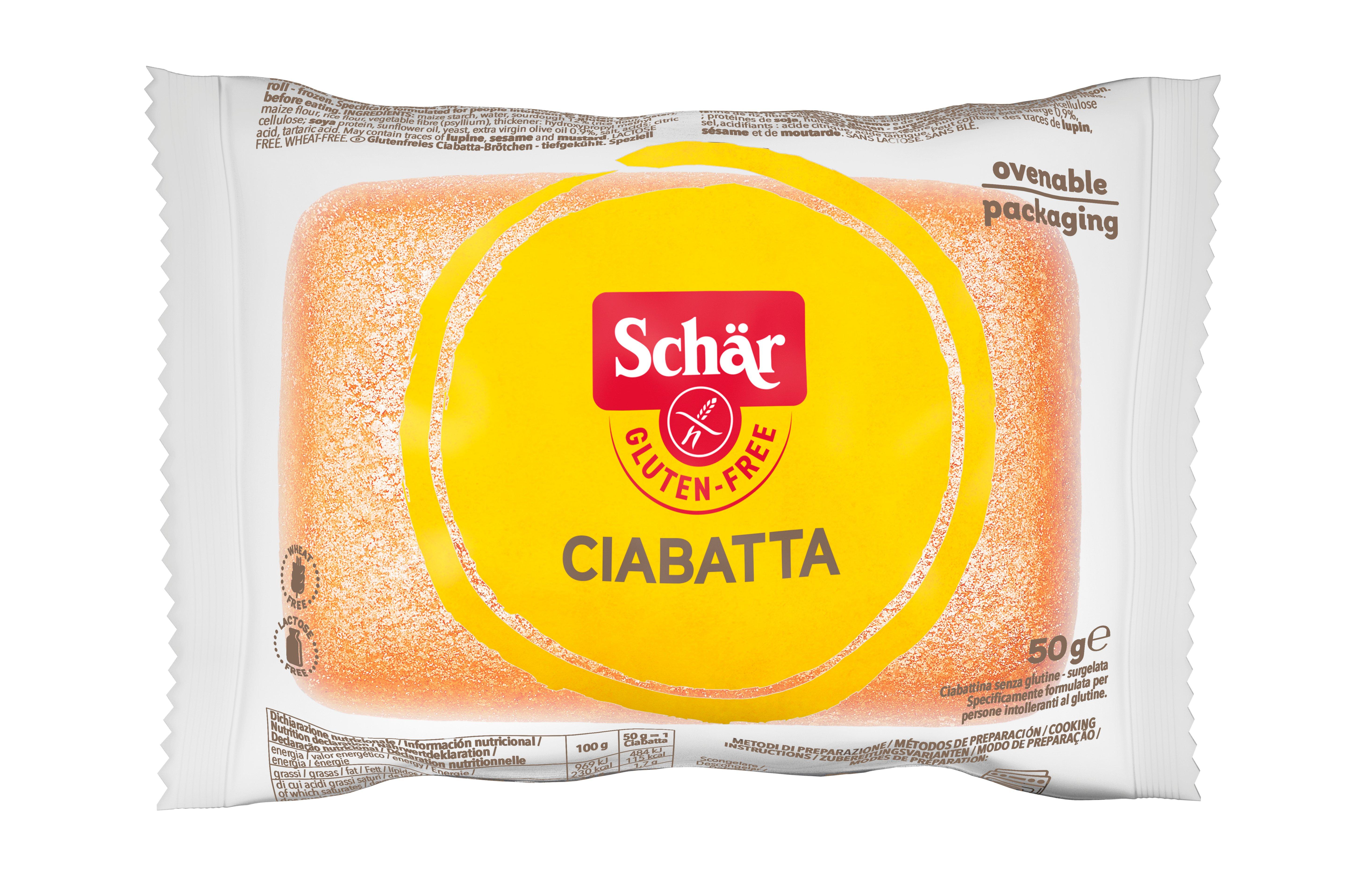 Schar Gluten Free Part Baked White Ciabatta Roll