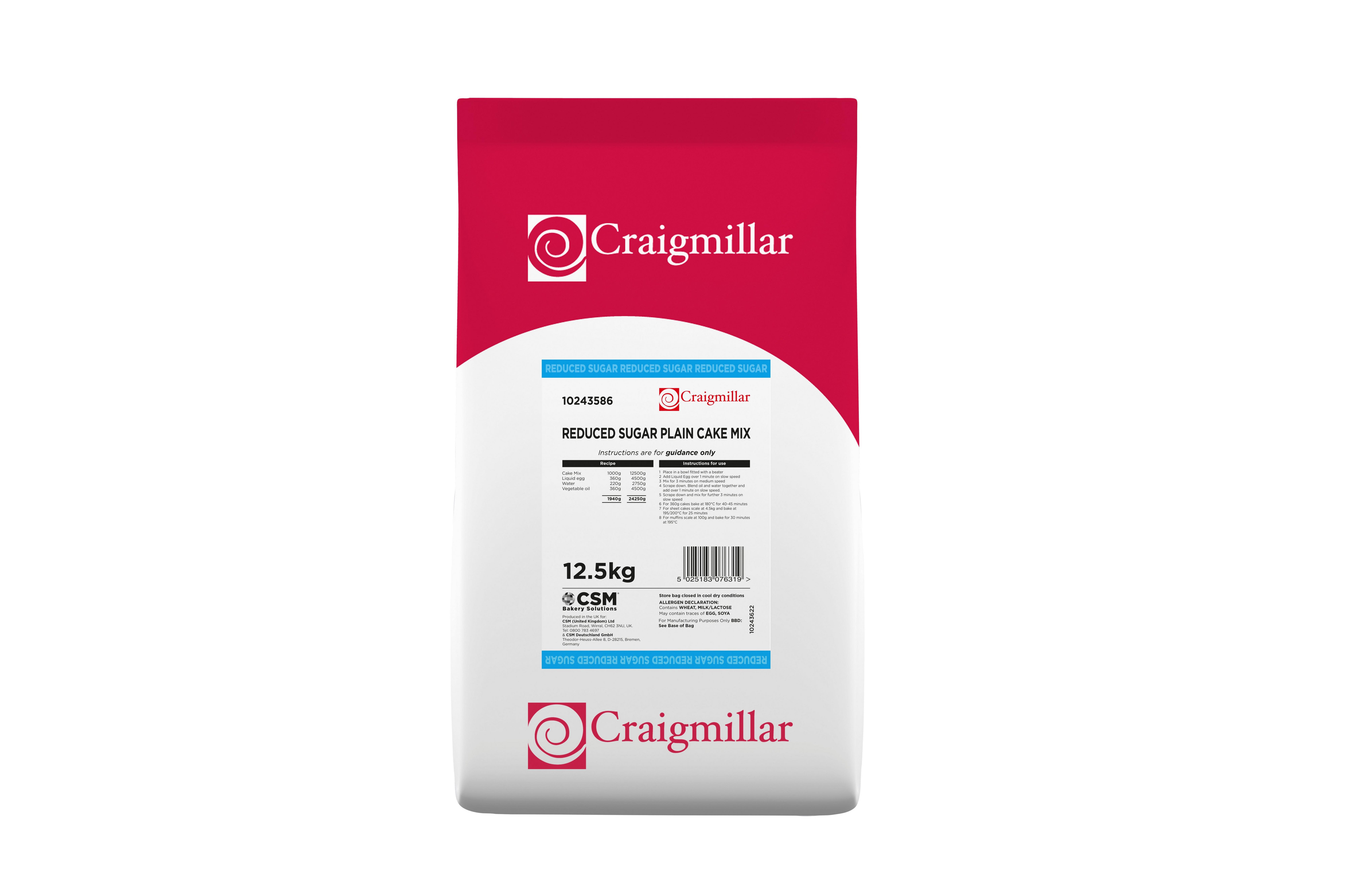 Craigmillar Reduced Sugar Plain Cake Mix