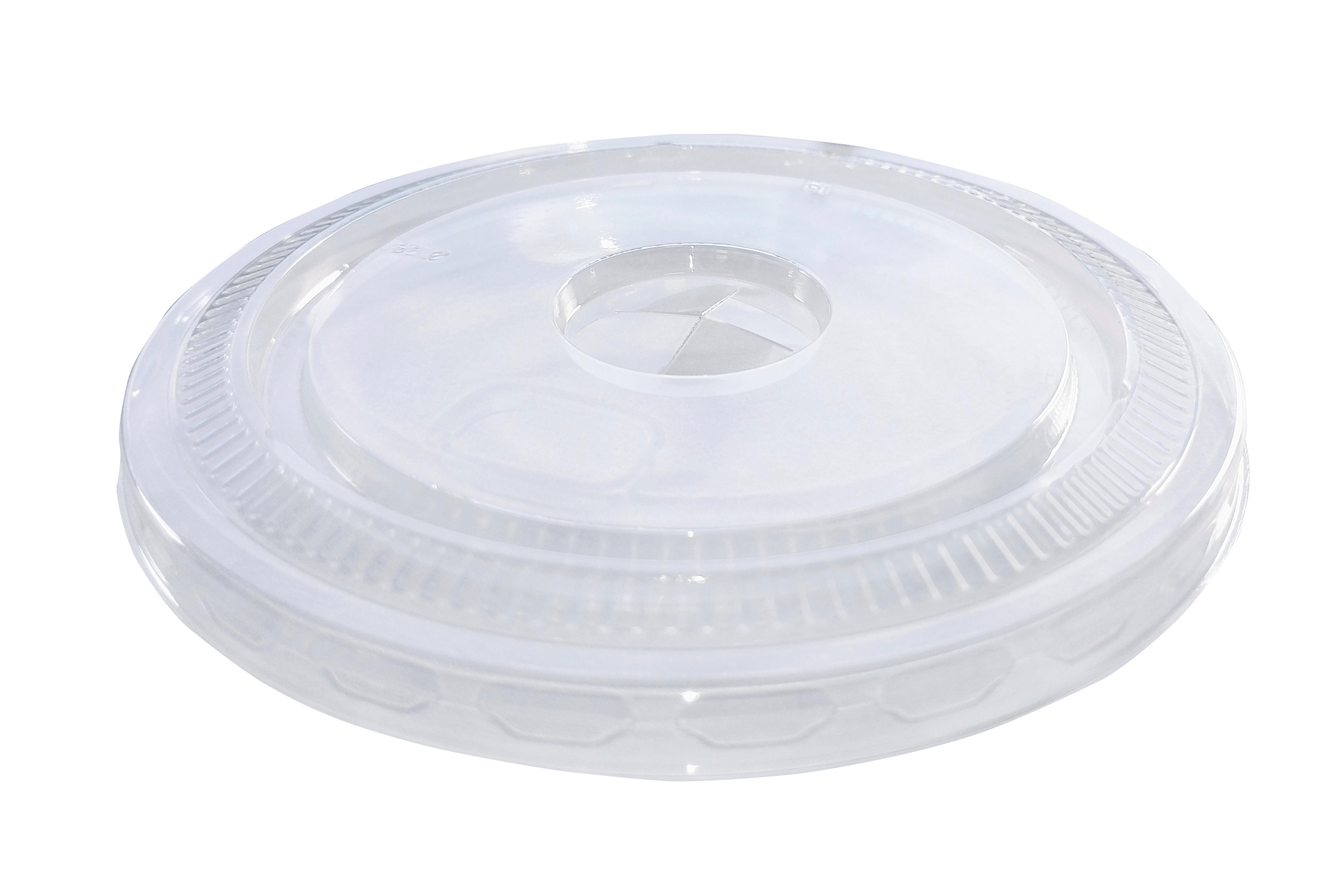 Go-Pak rPET Flat Cold Cup Lids with straw slot - 16oz