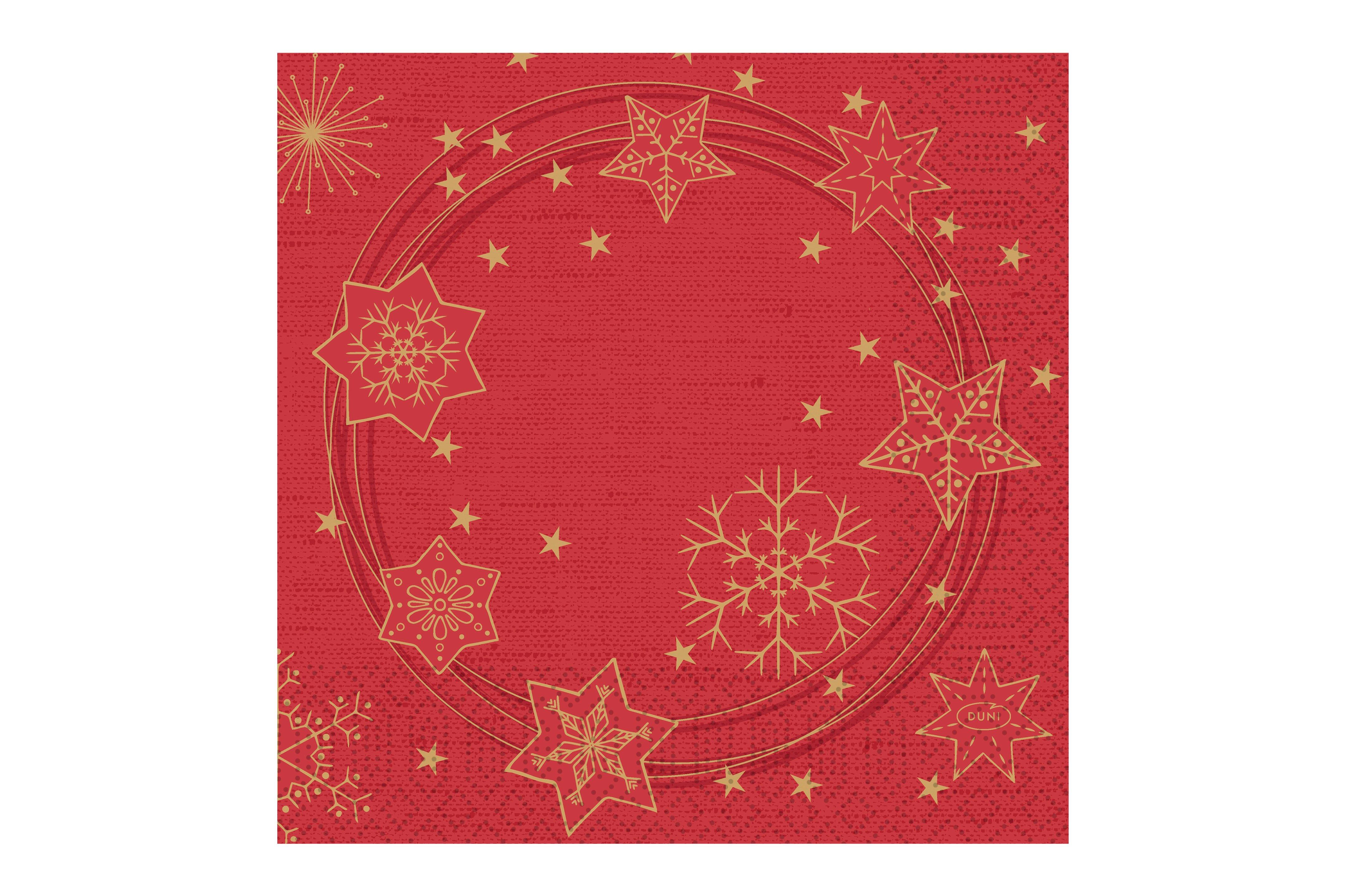 Duni Star Shine Red Napkins 3Ply