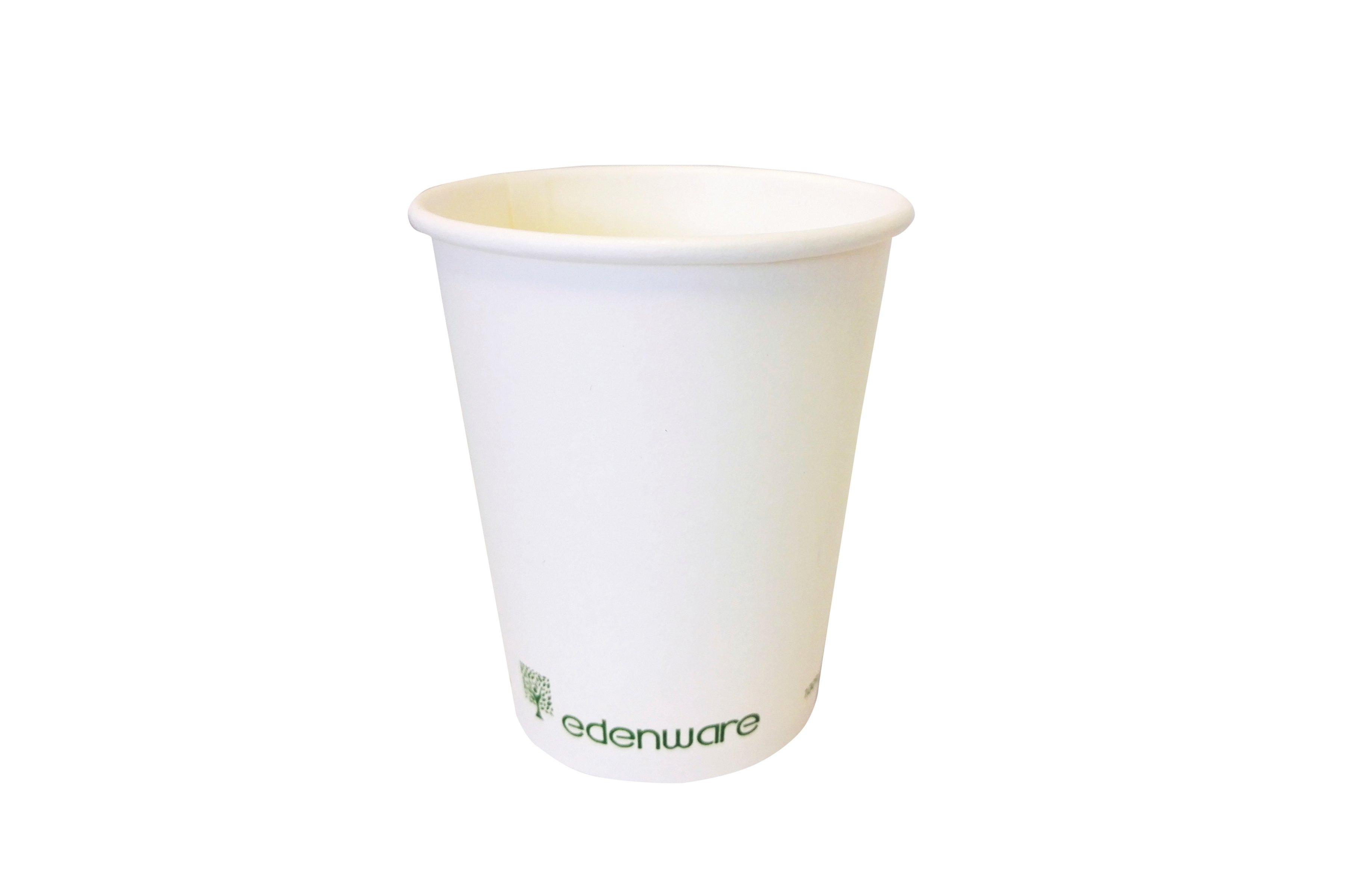 Edenware Single Wall White Hot Cups - 8oz