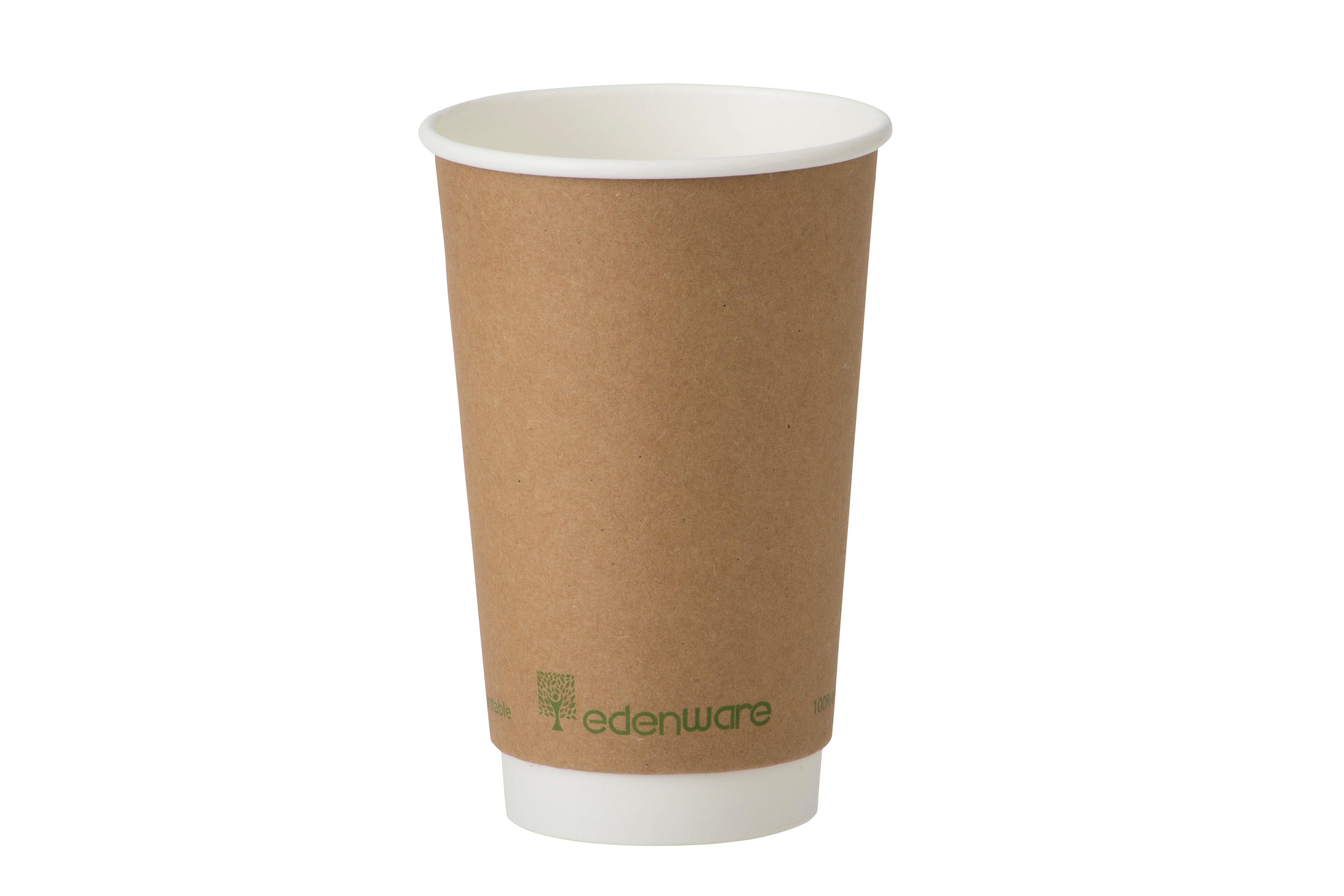 Edenware Double Wall Kraft Hot Cups - 16oz