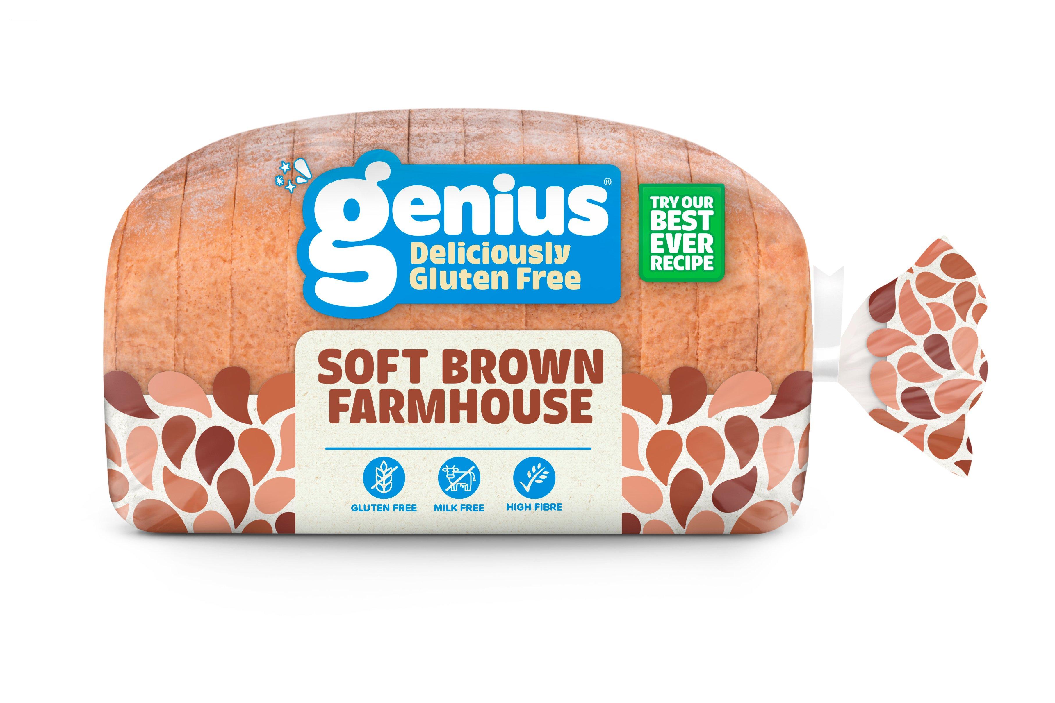 Genius Gluten Free Sliced Soft Brown Farmhouse Loaves