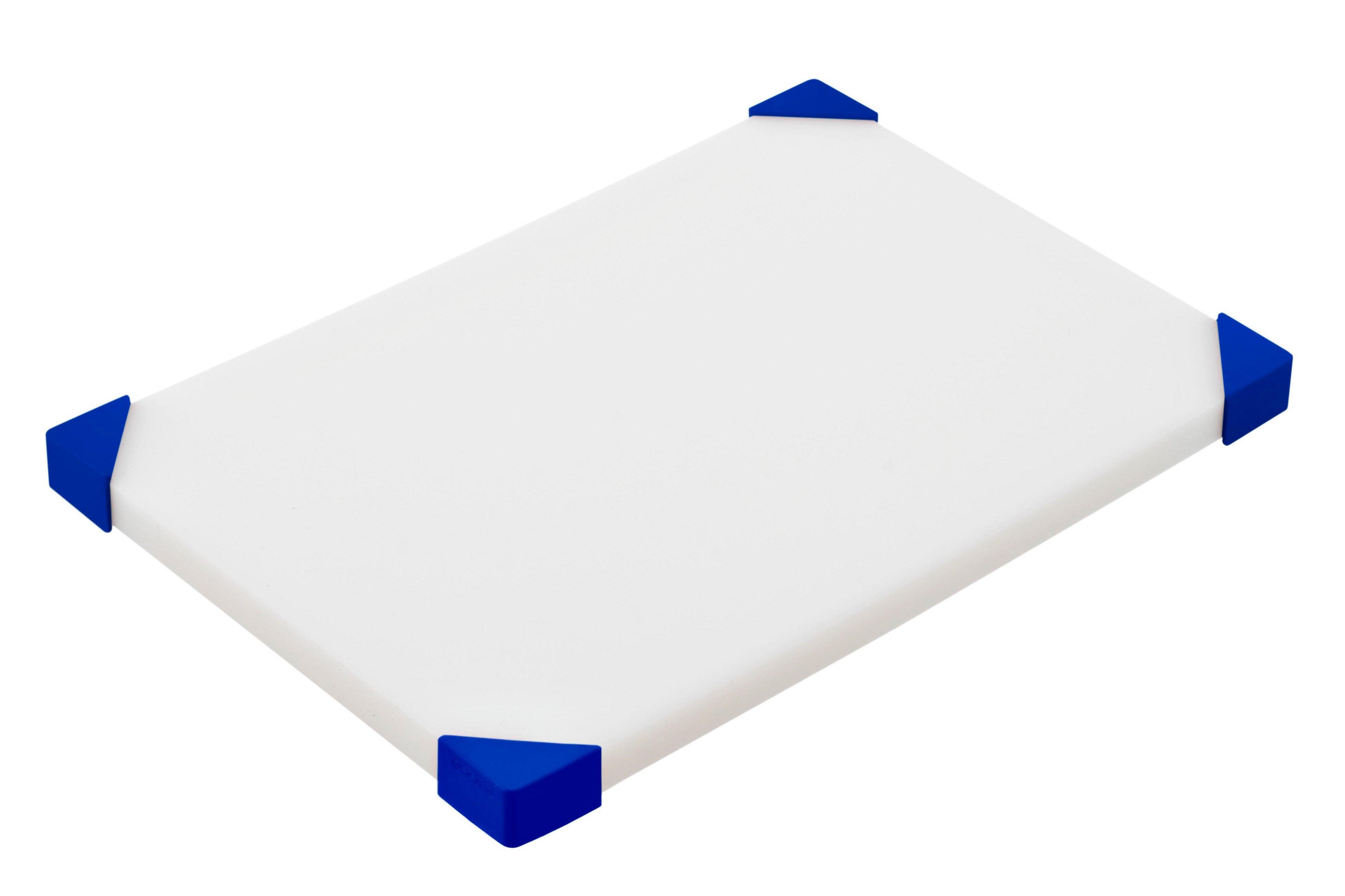 White Chopping Board with Blue Corners