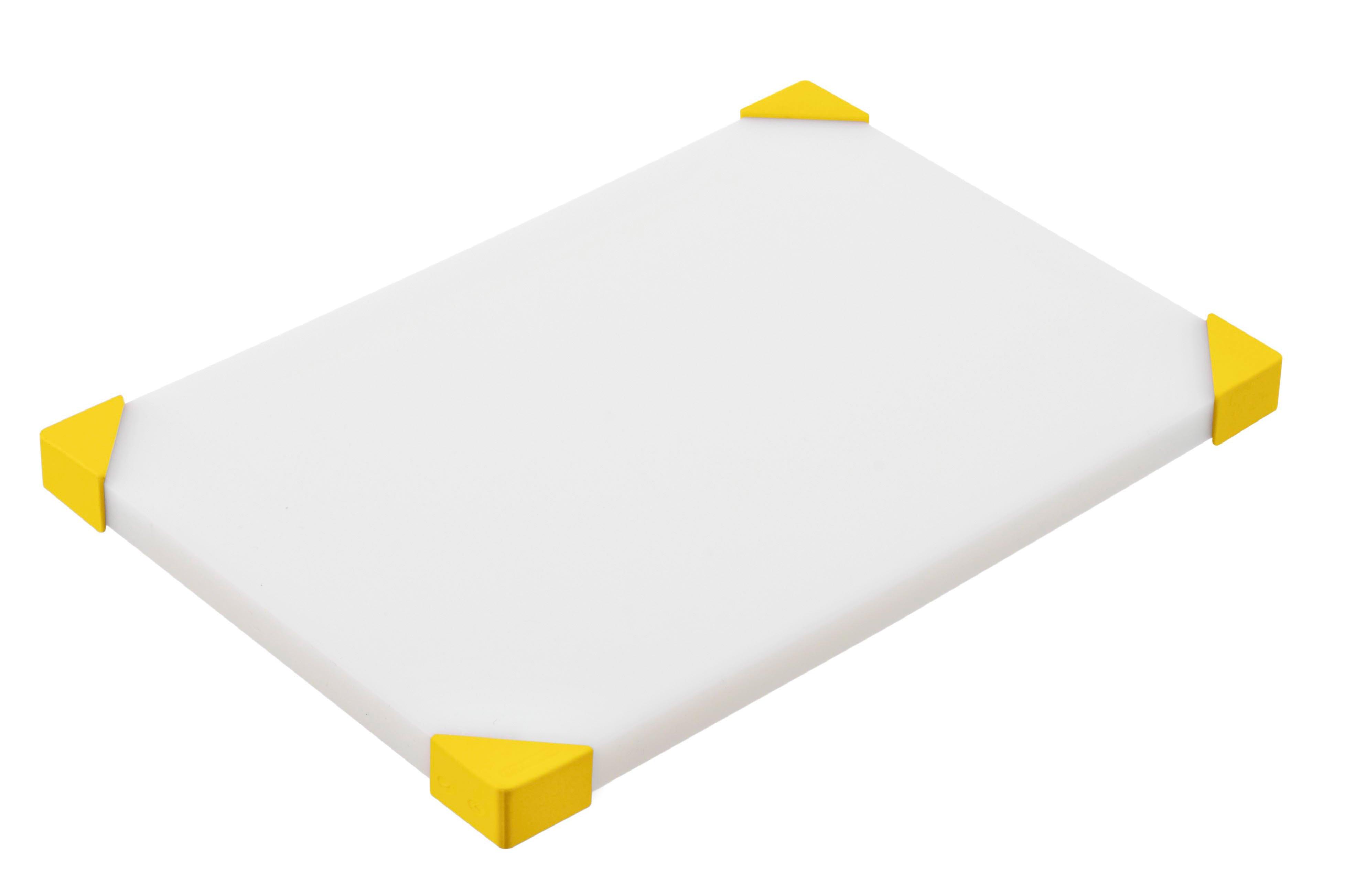 White Chopping Board with Yellow Corners