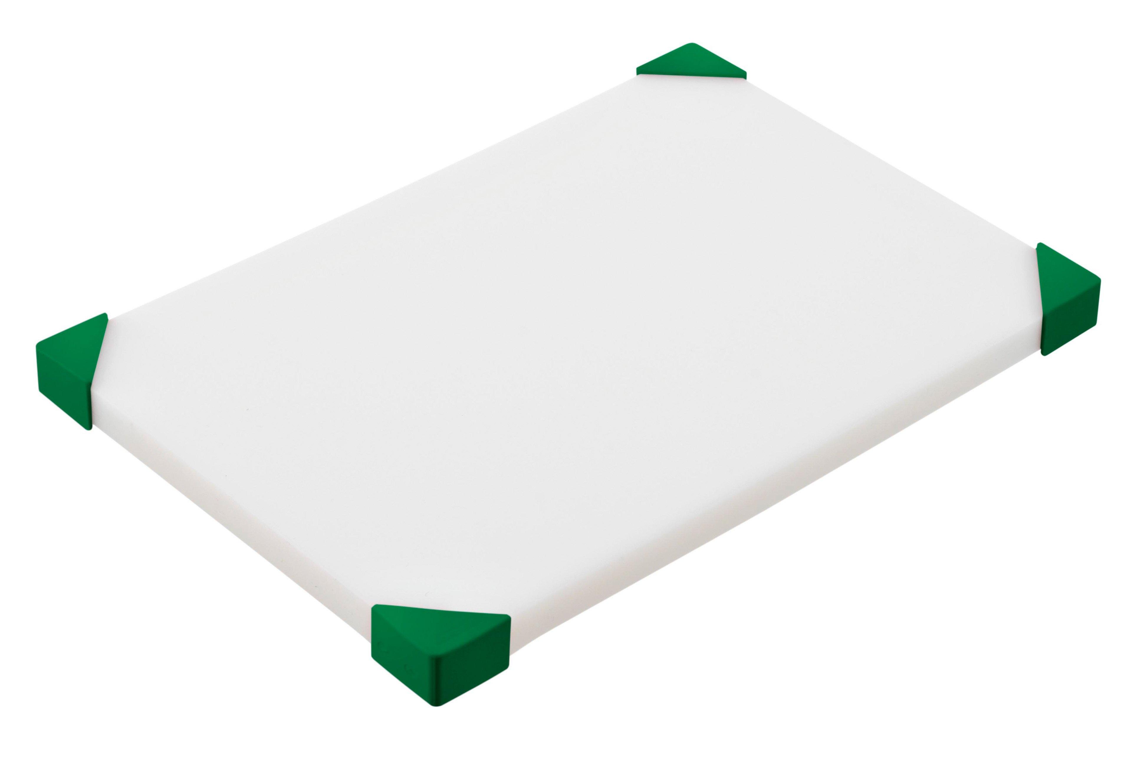 White Chopping Board with Green Corners