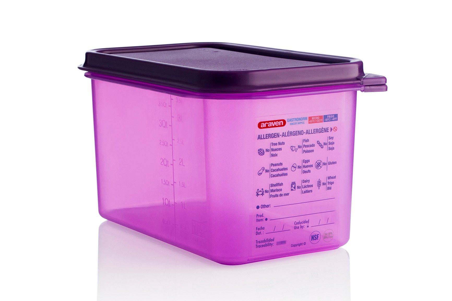 Allergen Poly Container Purple GN 1/3 6L