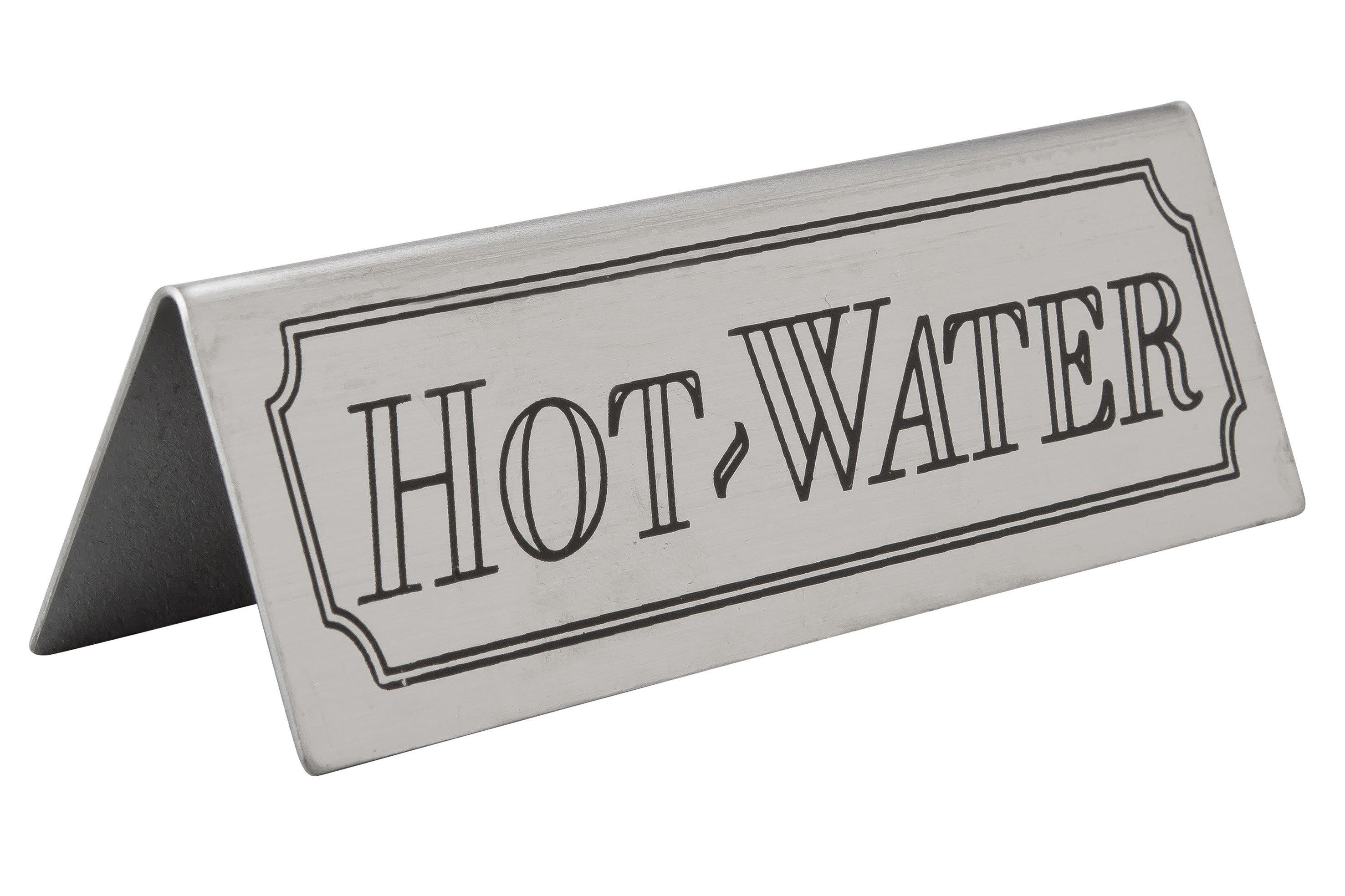 Hot Water Sign Stainless Steel